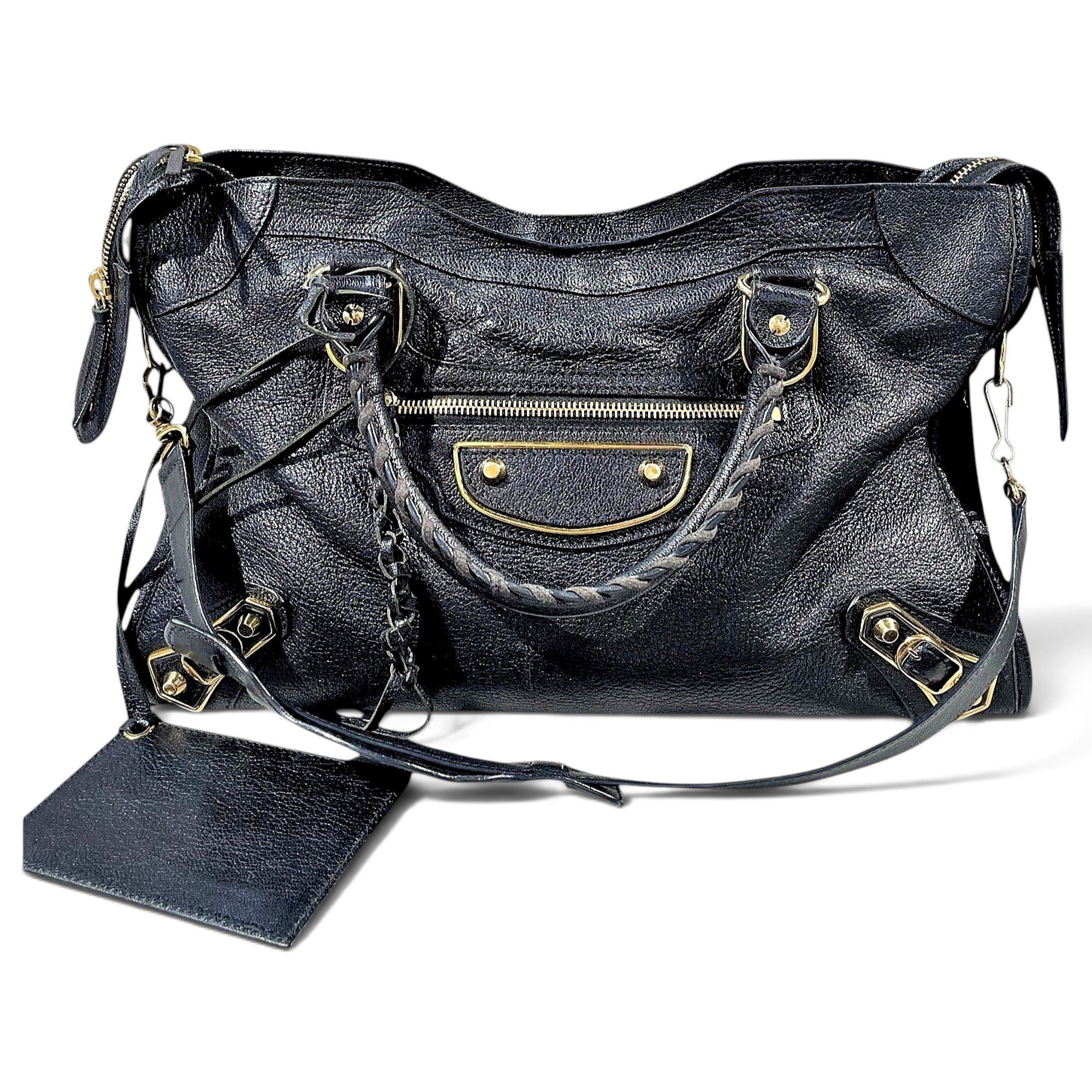 City leather handbag