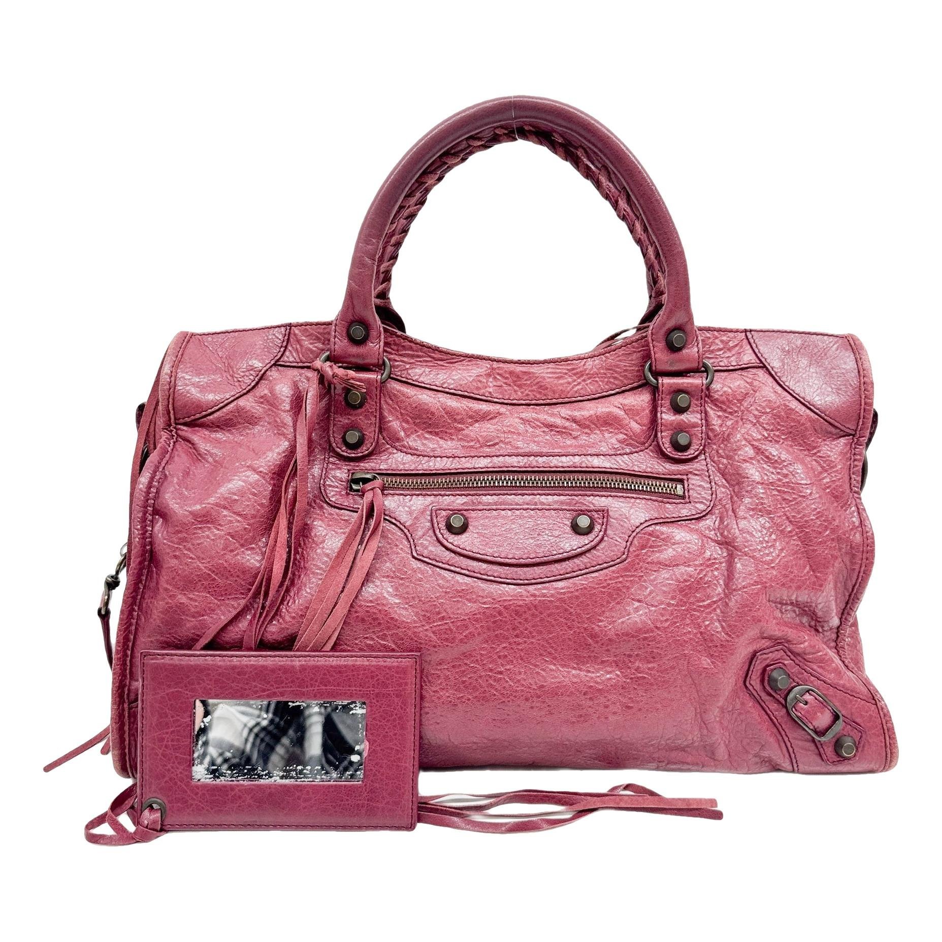 City leather handbag