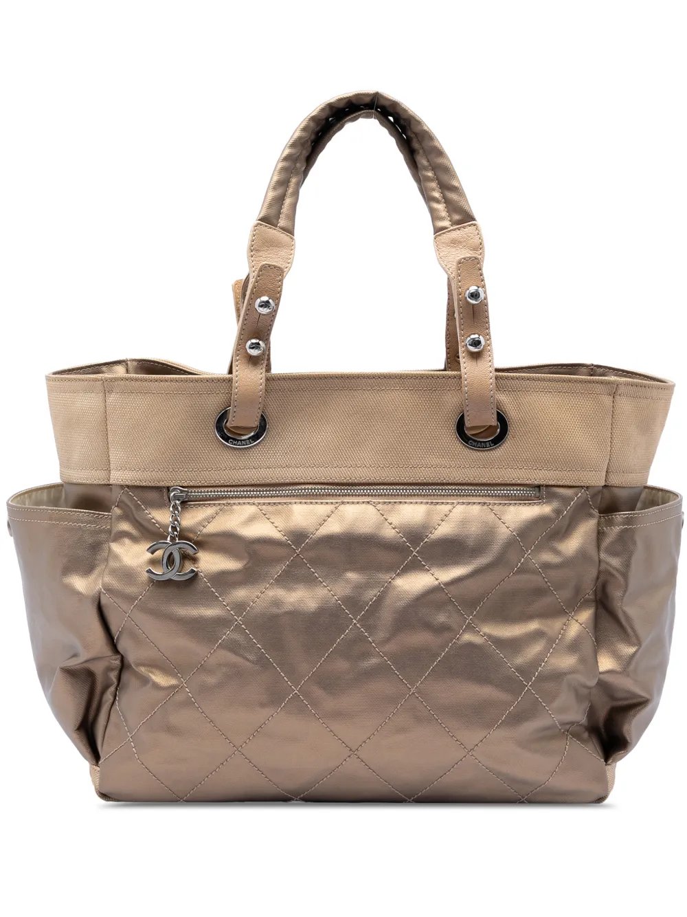2006-2008 Large Quilted Coated Canvas Paris Biarritz tote bag