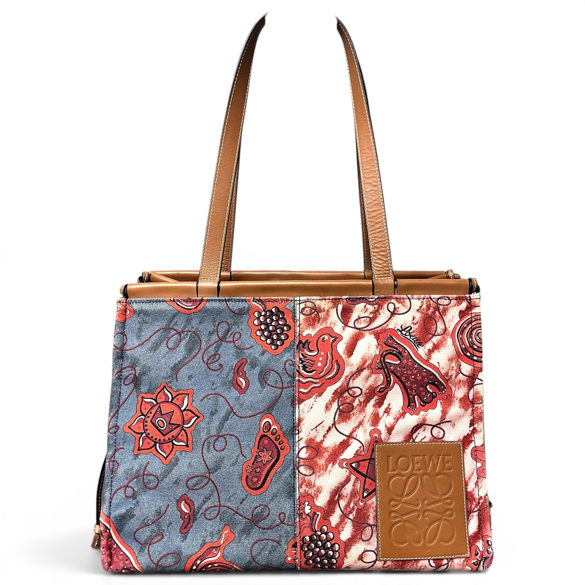 Cushion leather handbag