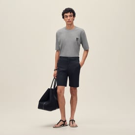 "H'Cheval" t-shirt with leather detail