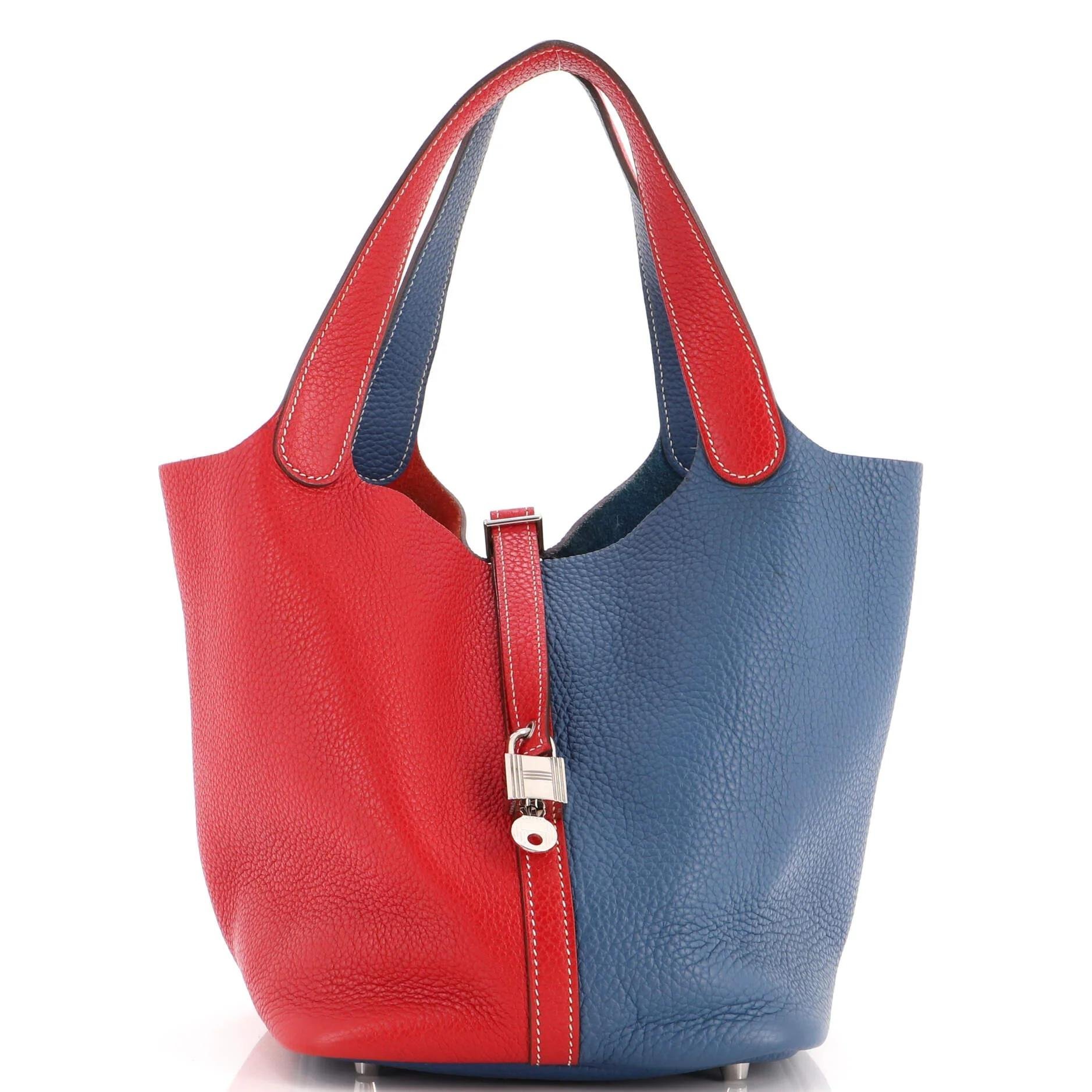 Picotin leather tote