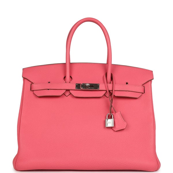 Hermes Pre-owned Hermes Birkin 35 Rose Lipstick Togo Palladium Hardware
