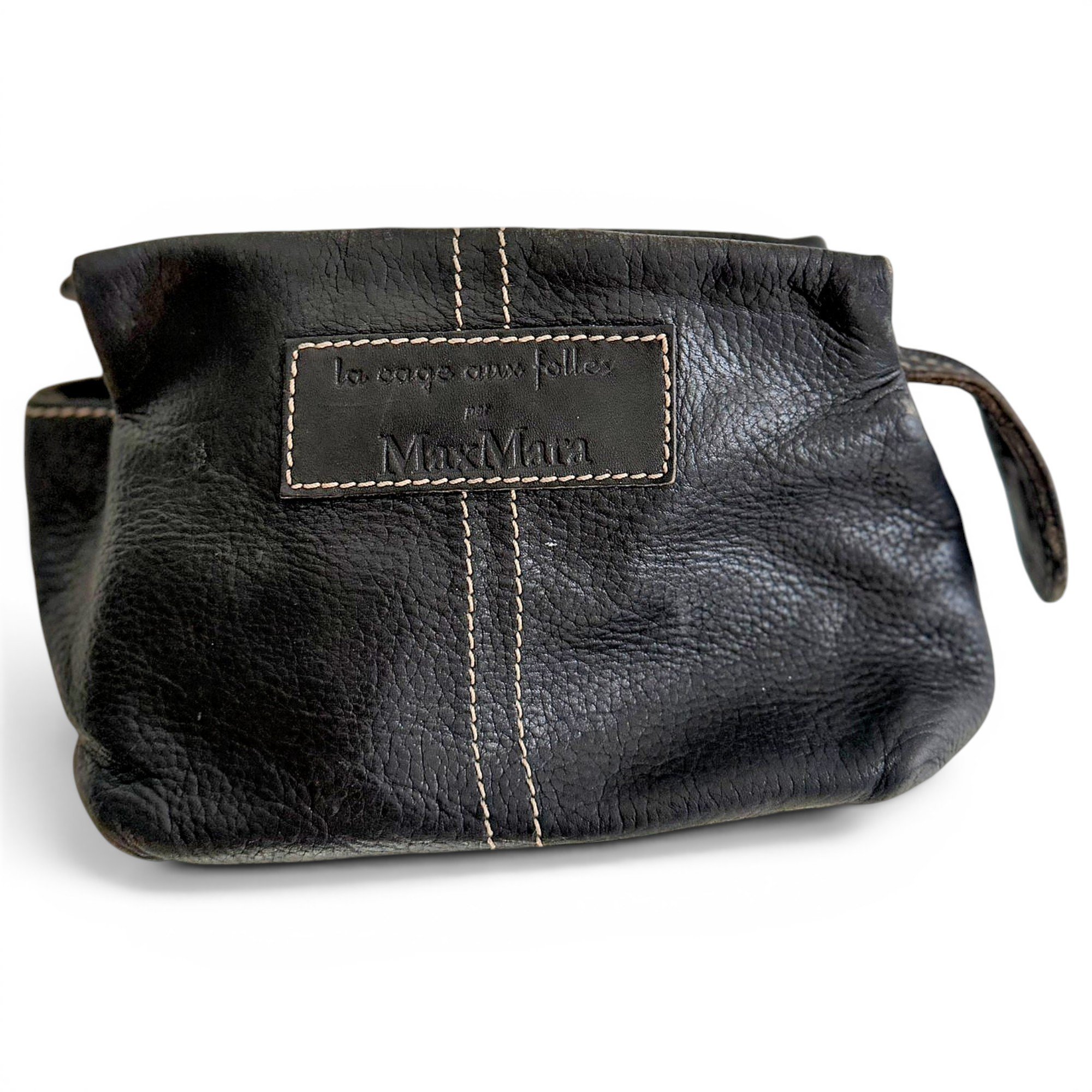 Leather clutch bag