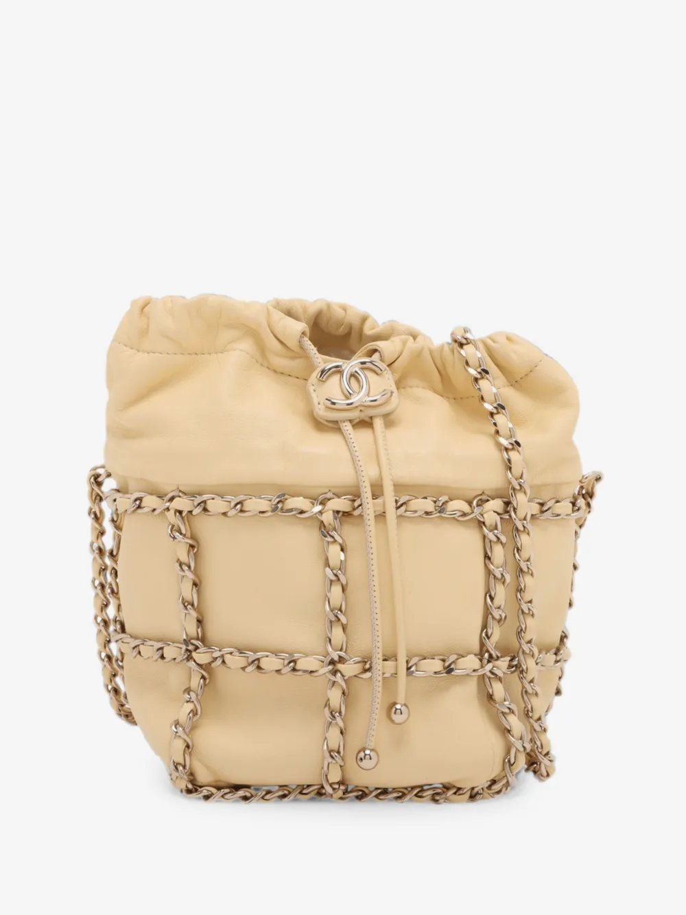 2020 Lambskin CC Chain Frame Drawstring bucket bag