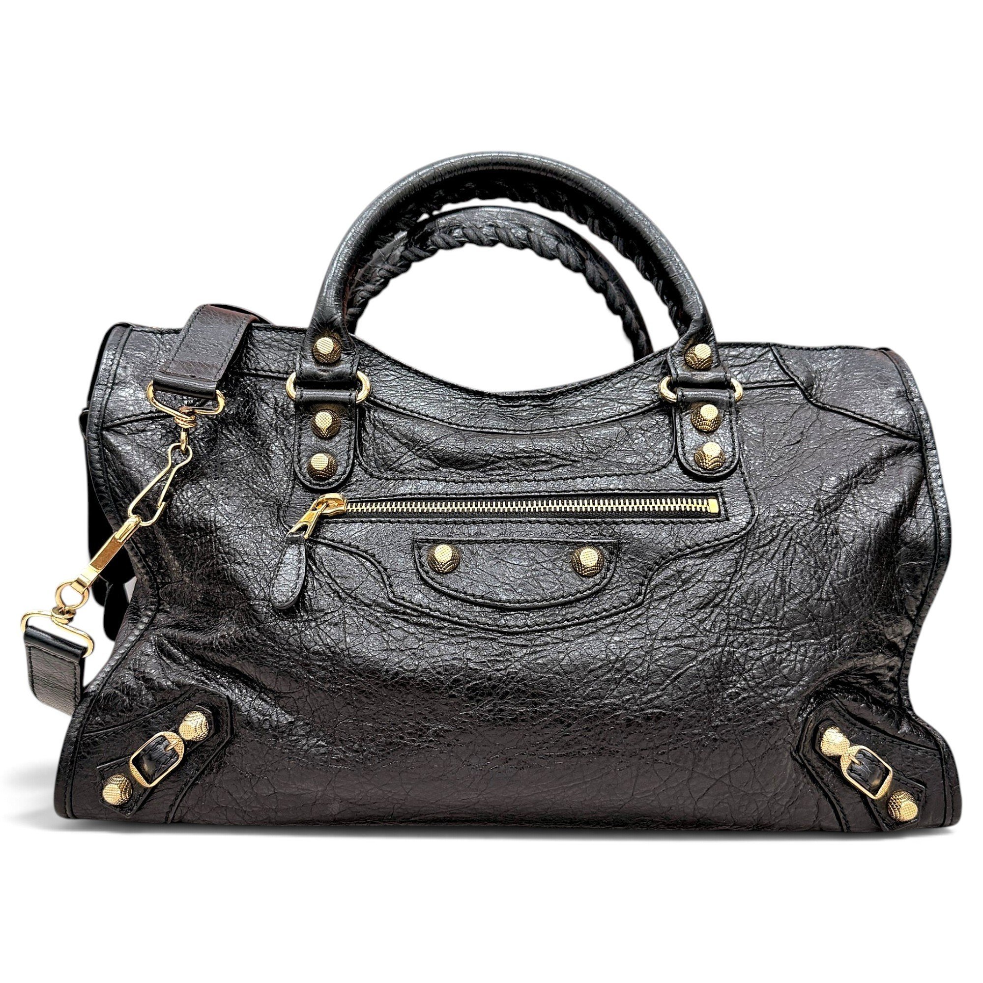 City leather handbag