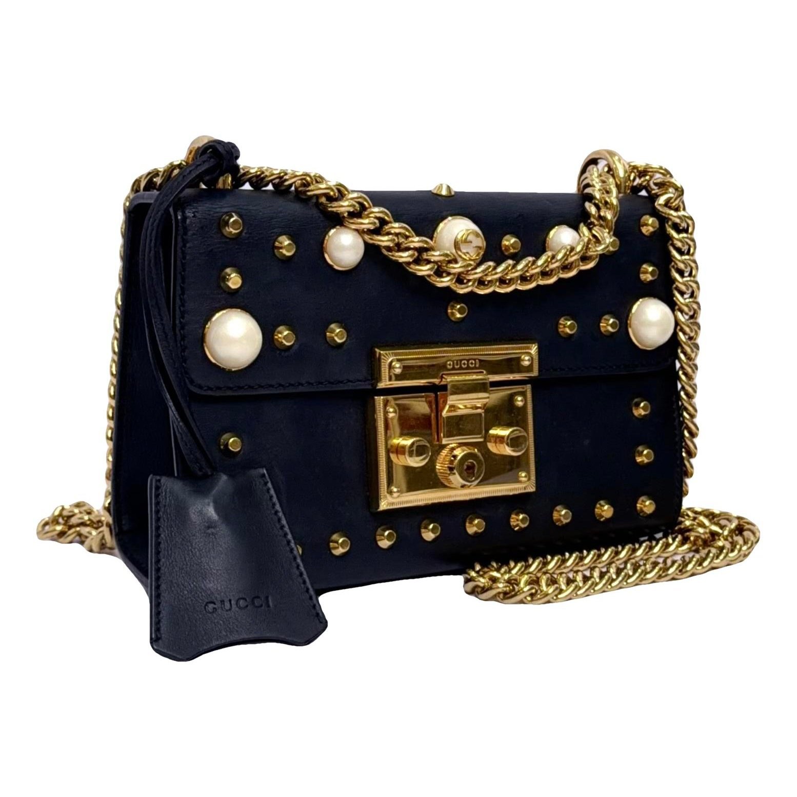Padlock leather handbag