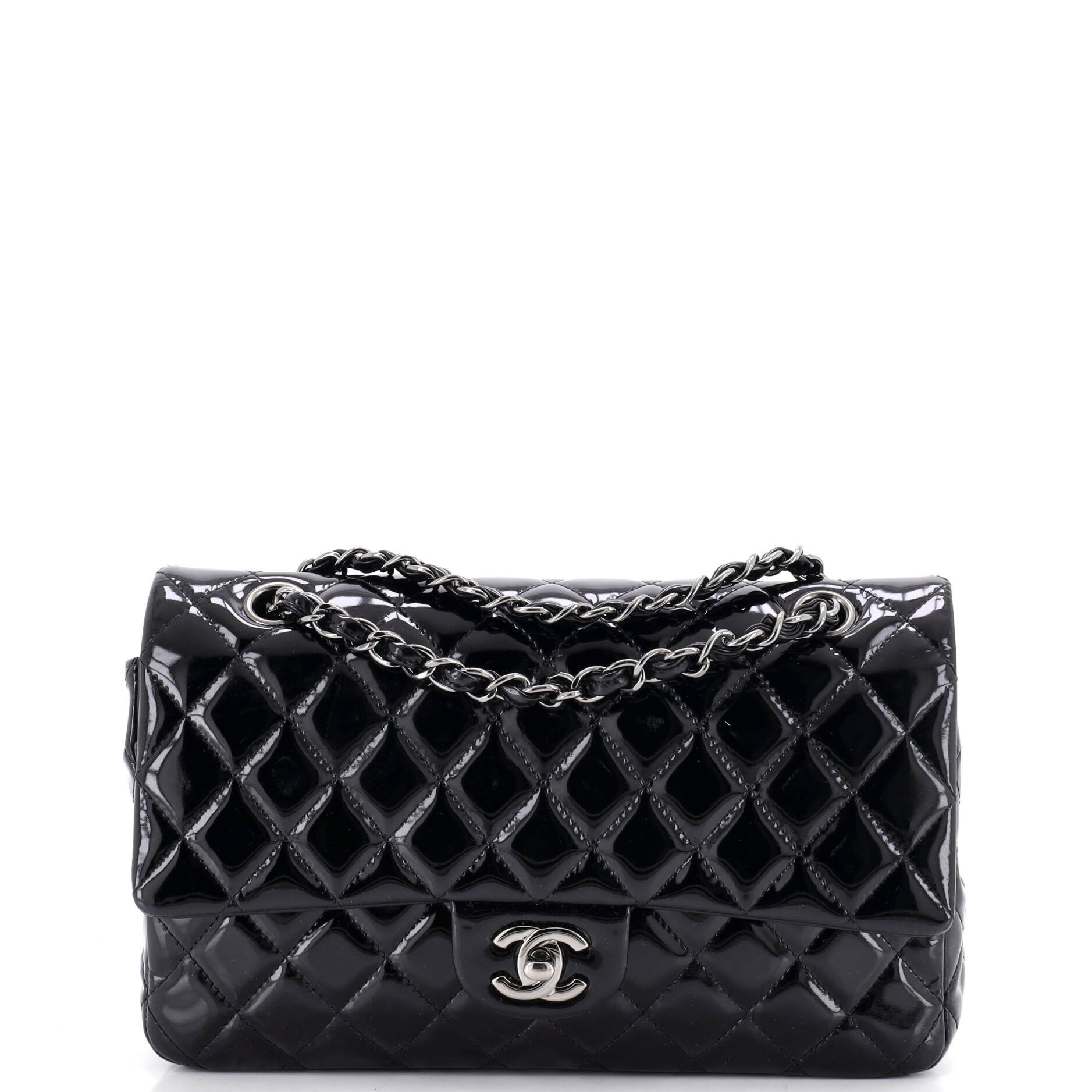 Classic Double Flap Bag Quilted Patent Medium