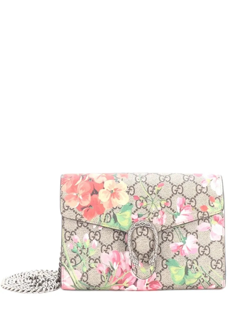 Dionysus Chain Wallet Blooms Print GG Coated Canvas Small shoulder bag
