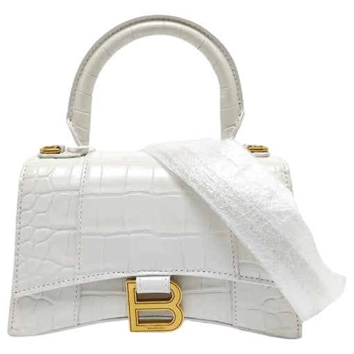 Hourglass leather handbag