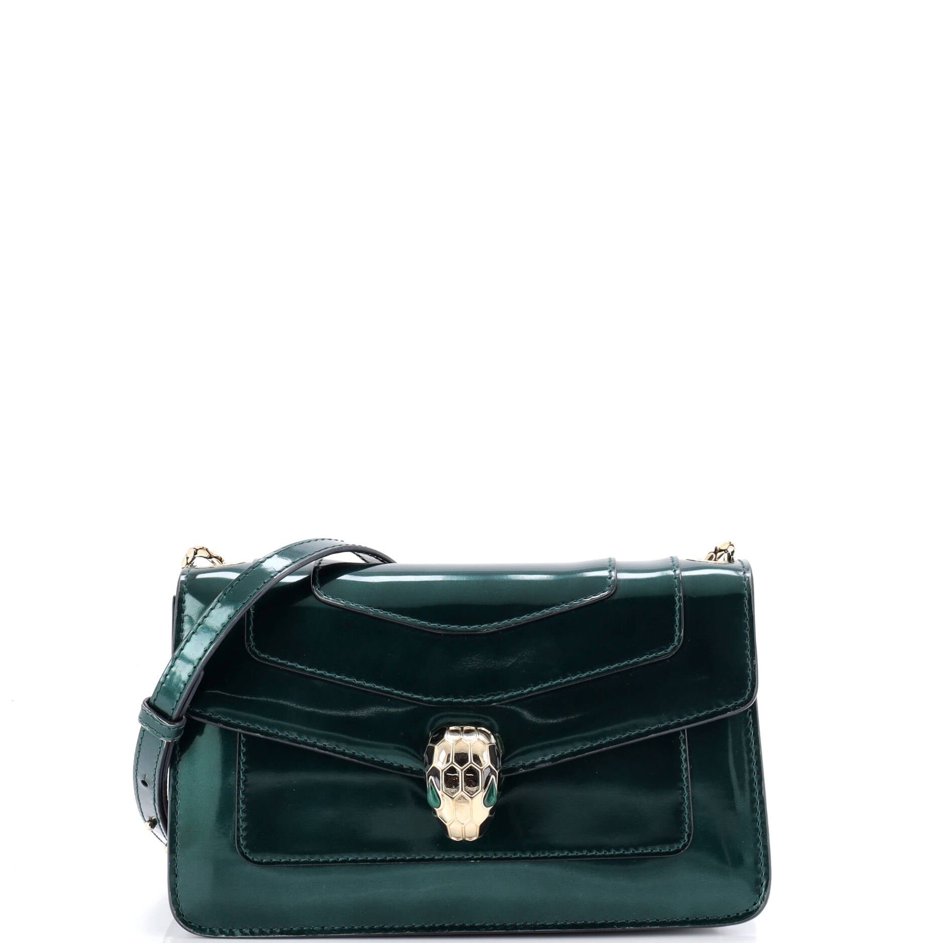 Bvlgari Serpenti Forever Shoulder Bag Metallic Leather Small