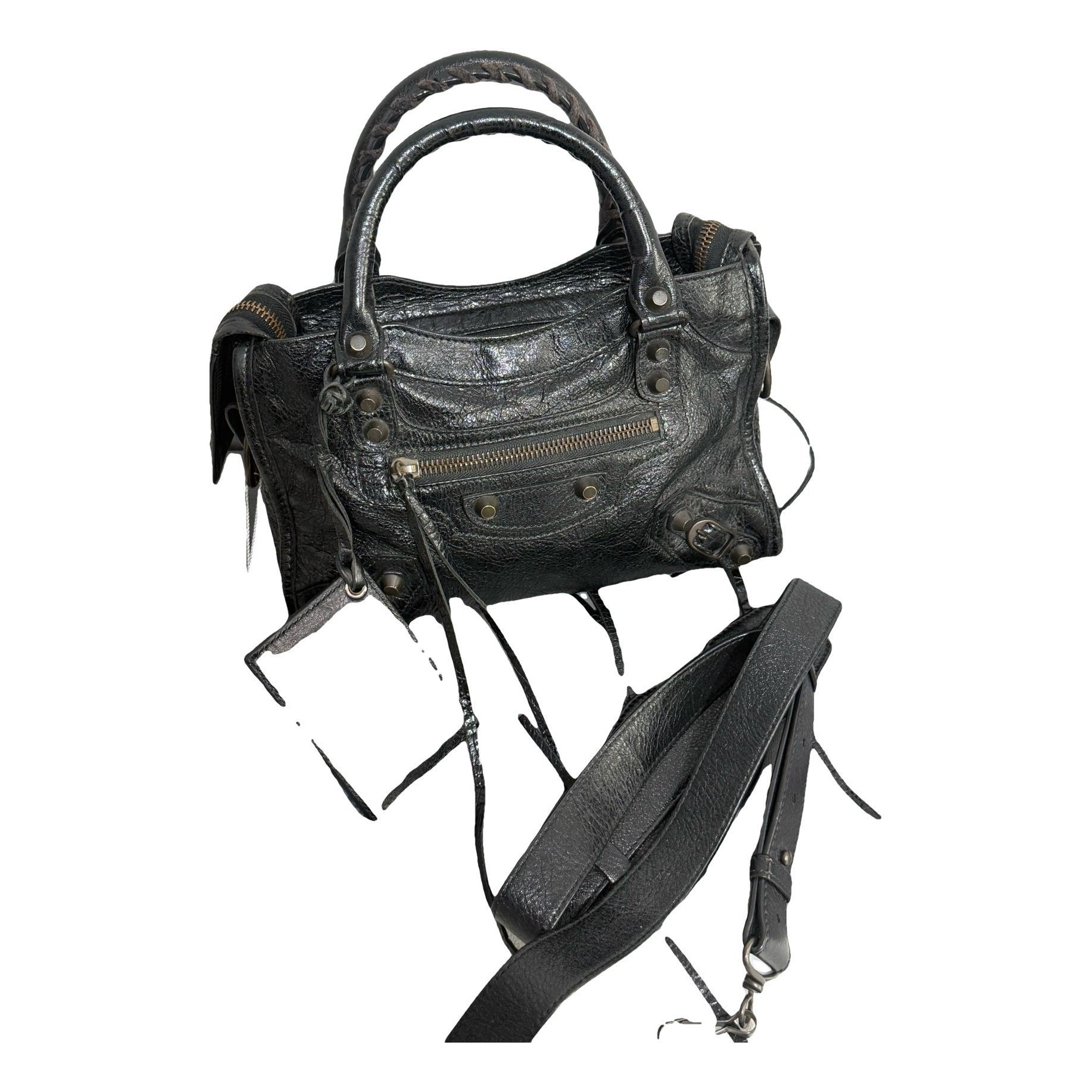 City leather handbag