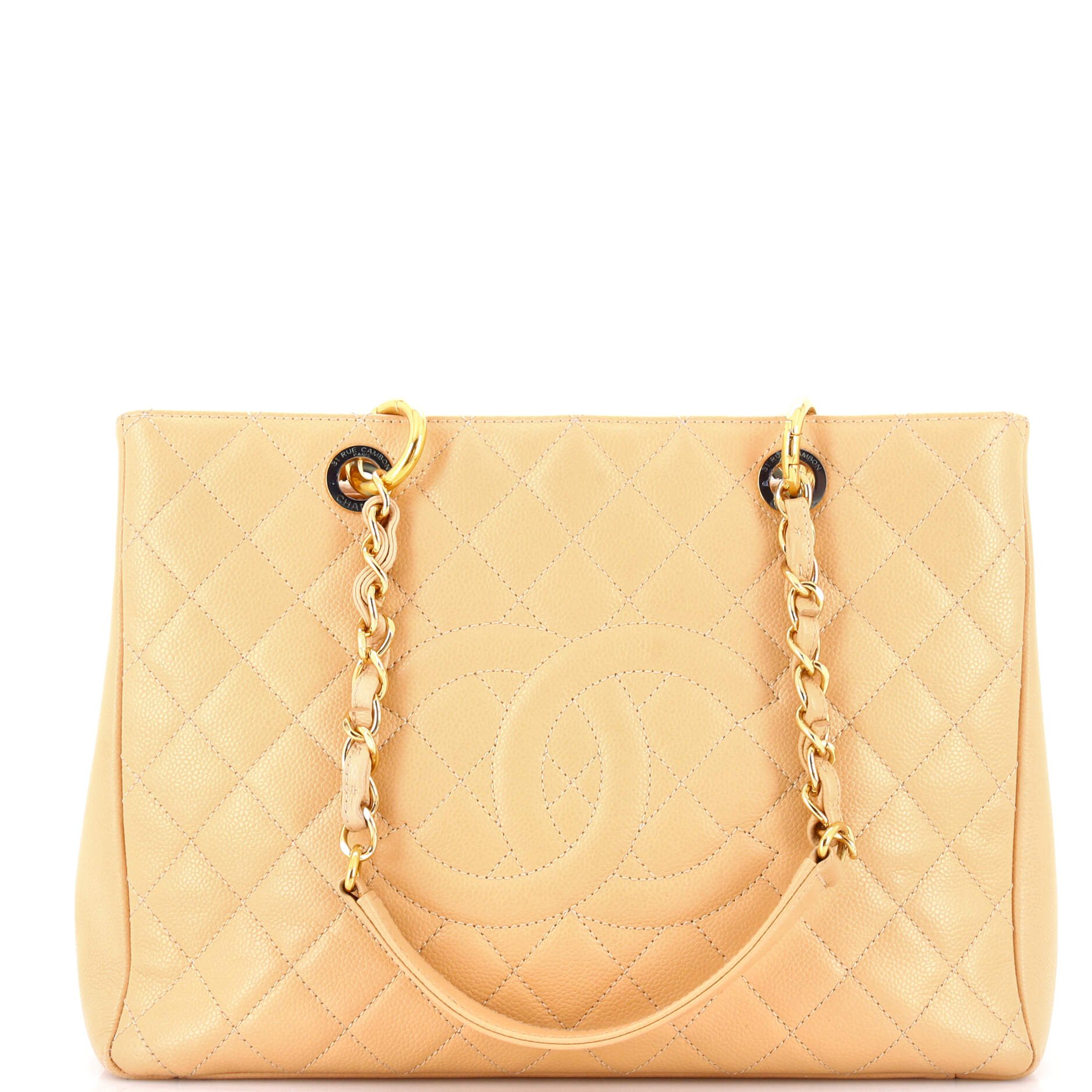 Grand Shopping Tote Quilted Caviar