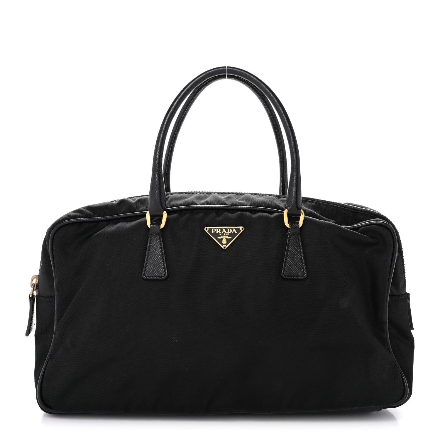 Prada Nylon Saffiano Small Top Handle Bag Black