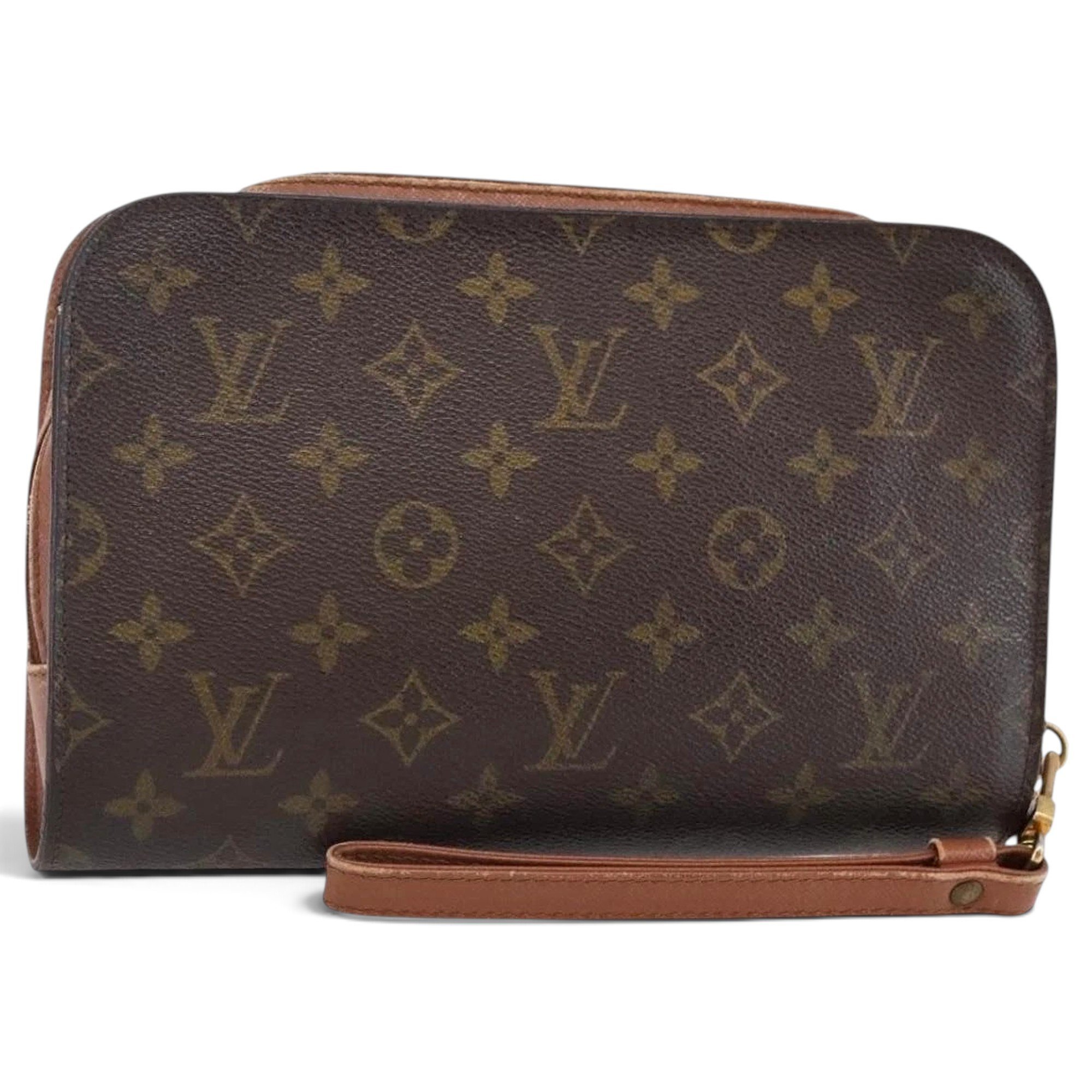 Leather clutch bag