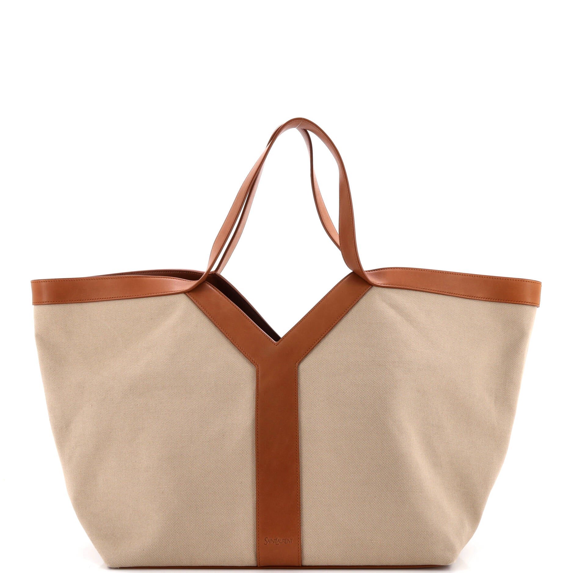 Y Tote Canvas with Leather Medium