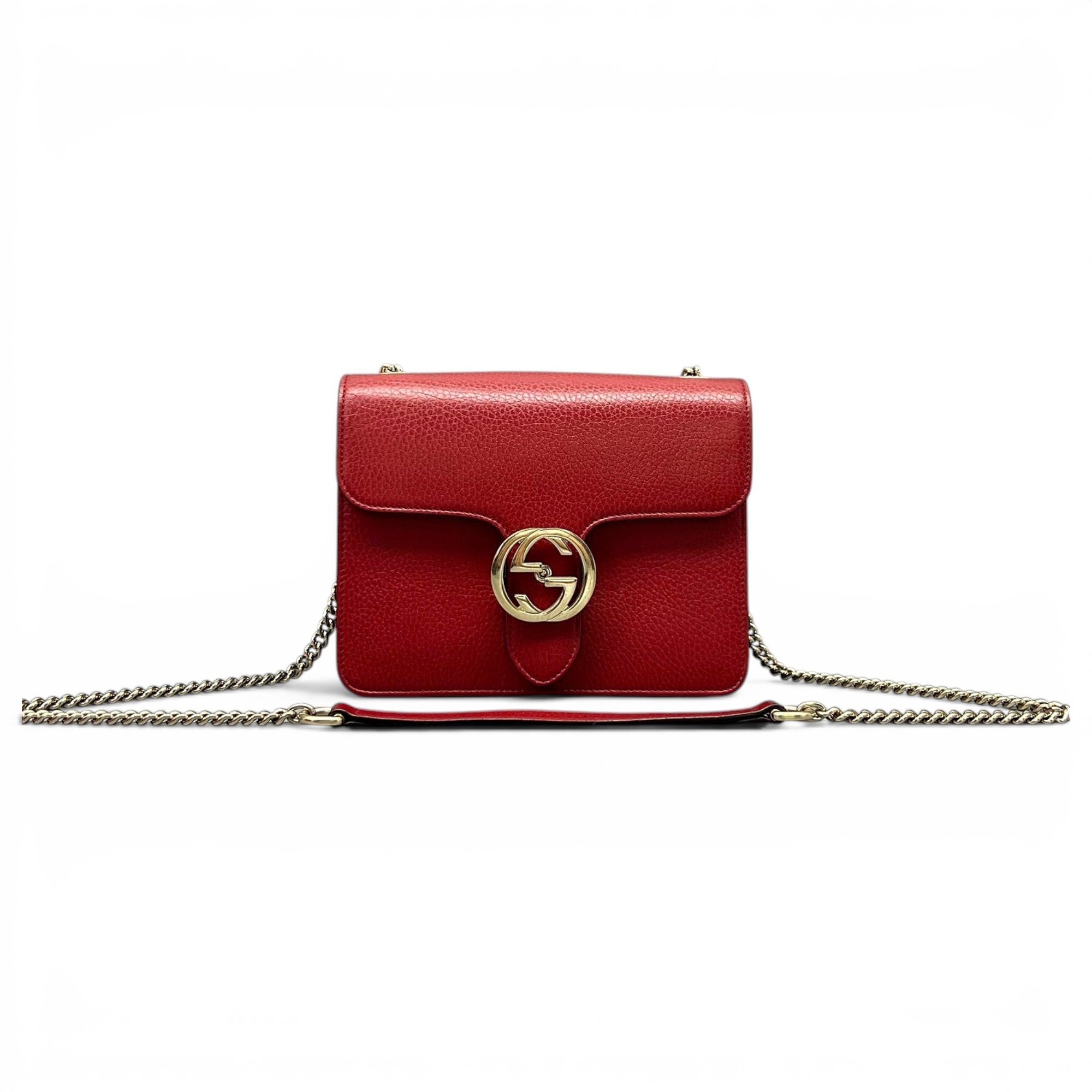Interlocking leather handbag
