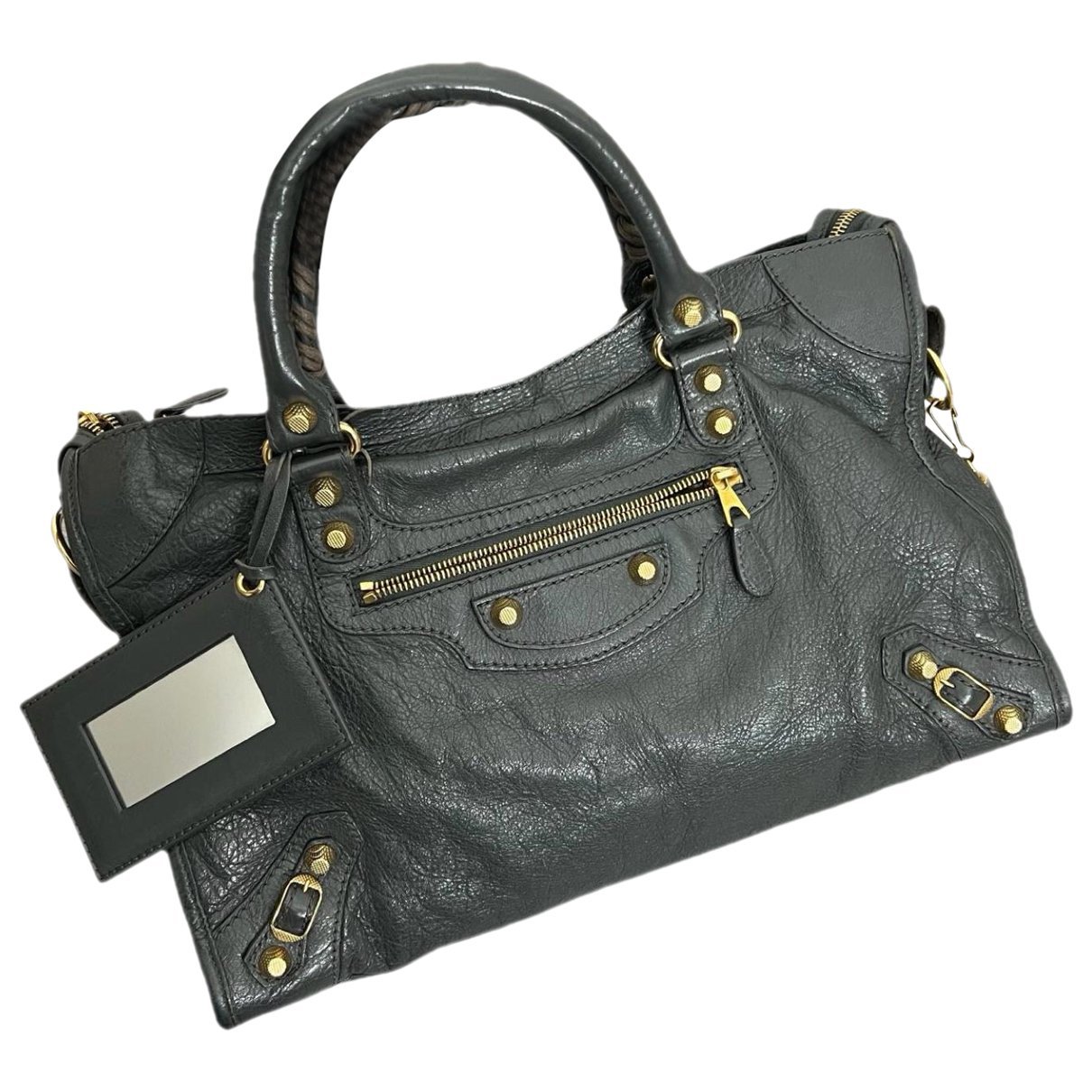 City leather handbag
