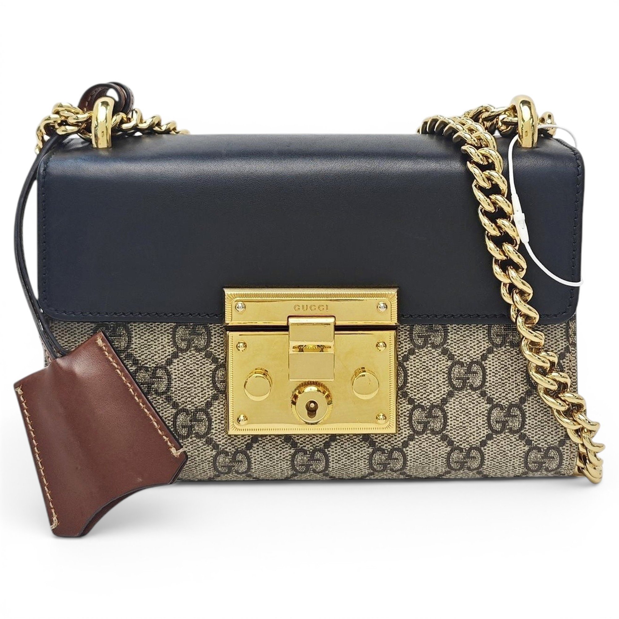 Padlock leather handbag