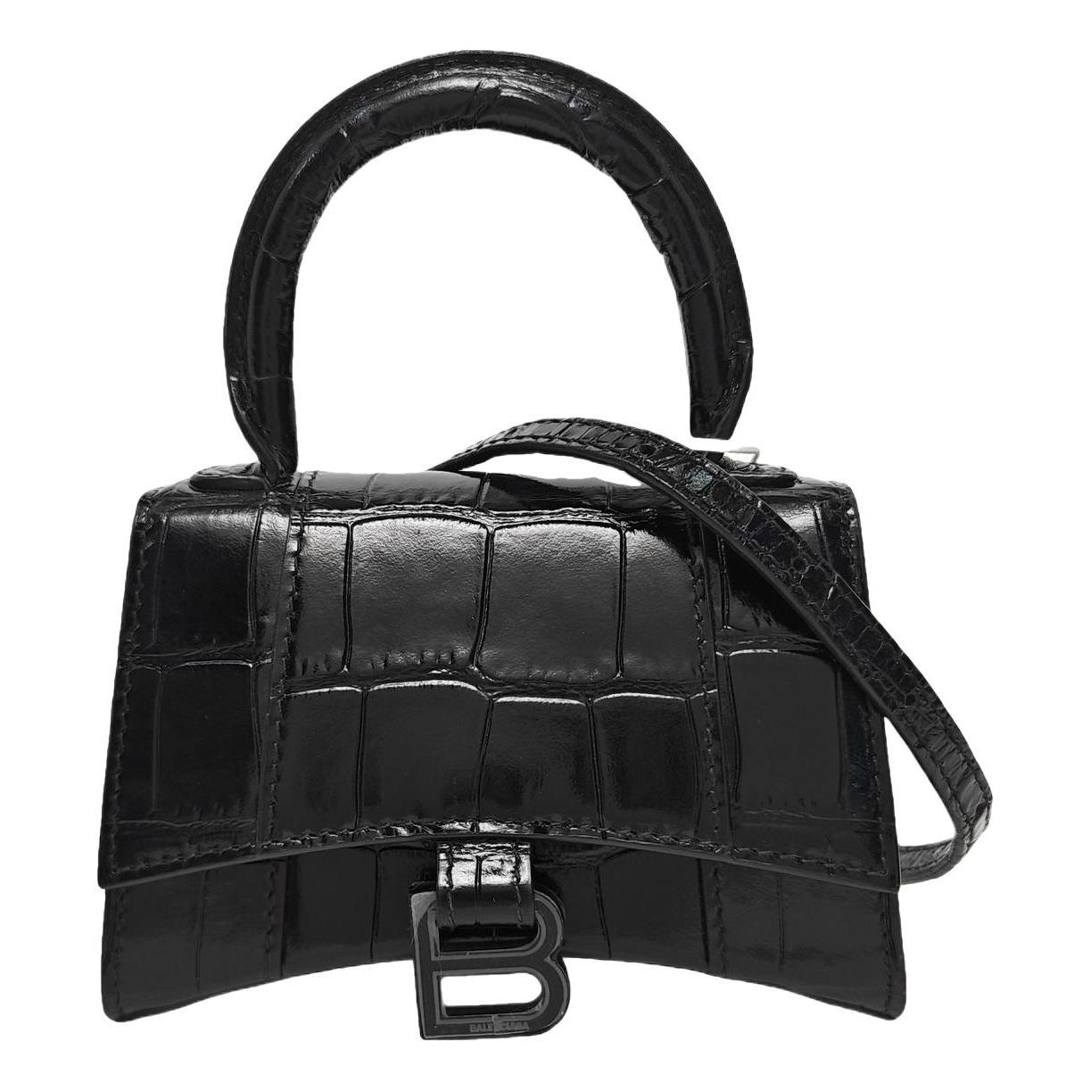 Hourglass leather handbag