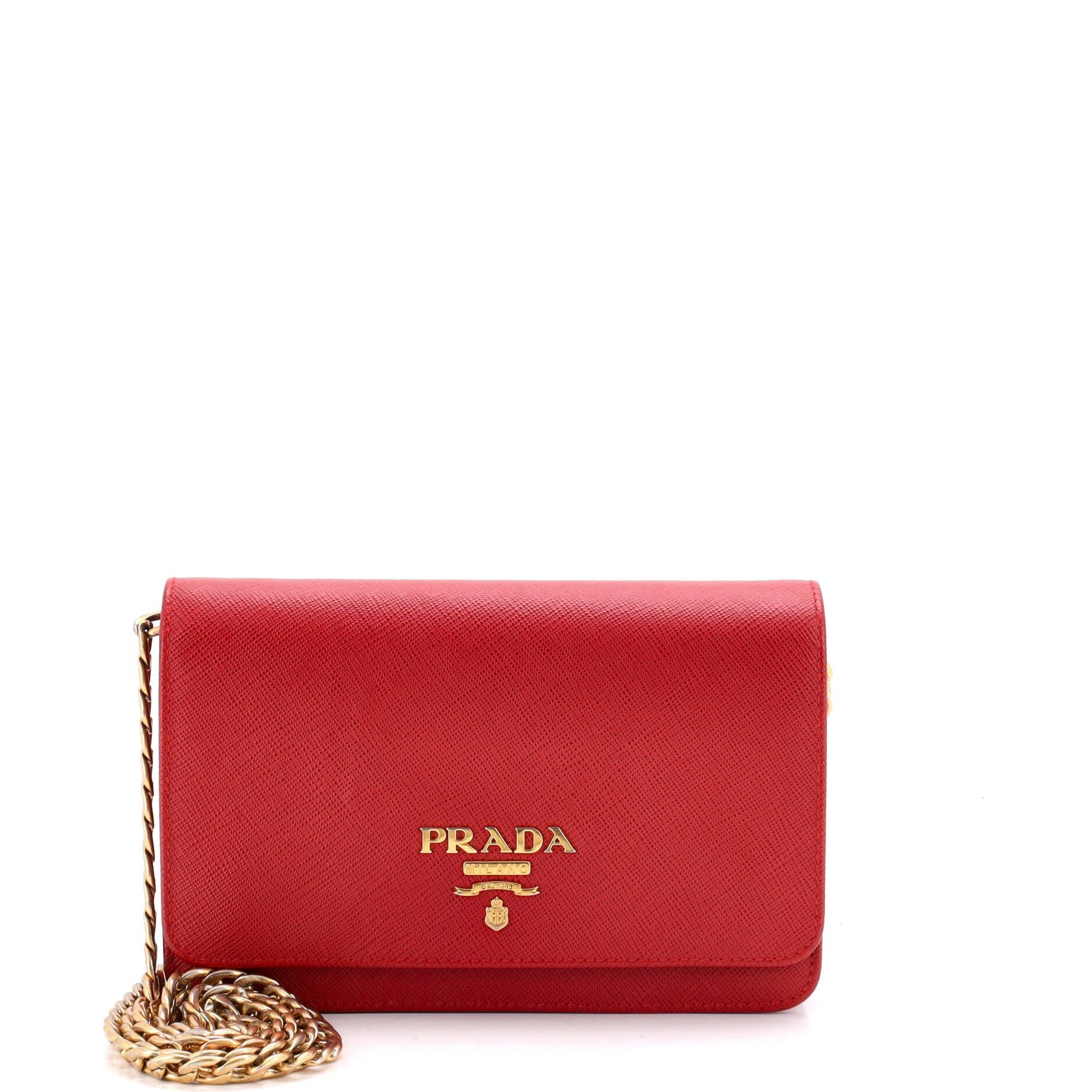 Chain Wallet Crossbody Saffiano Leather