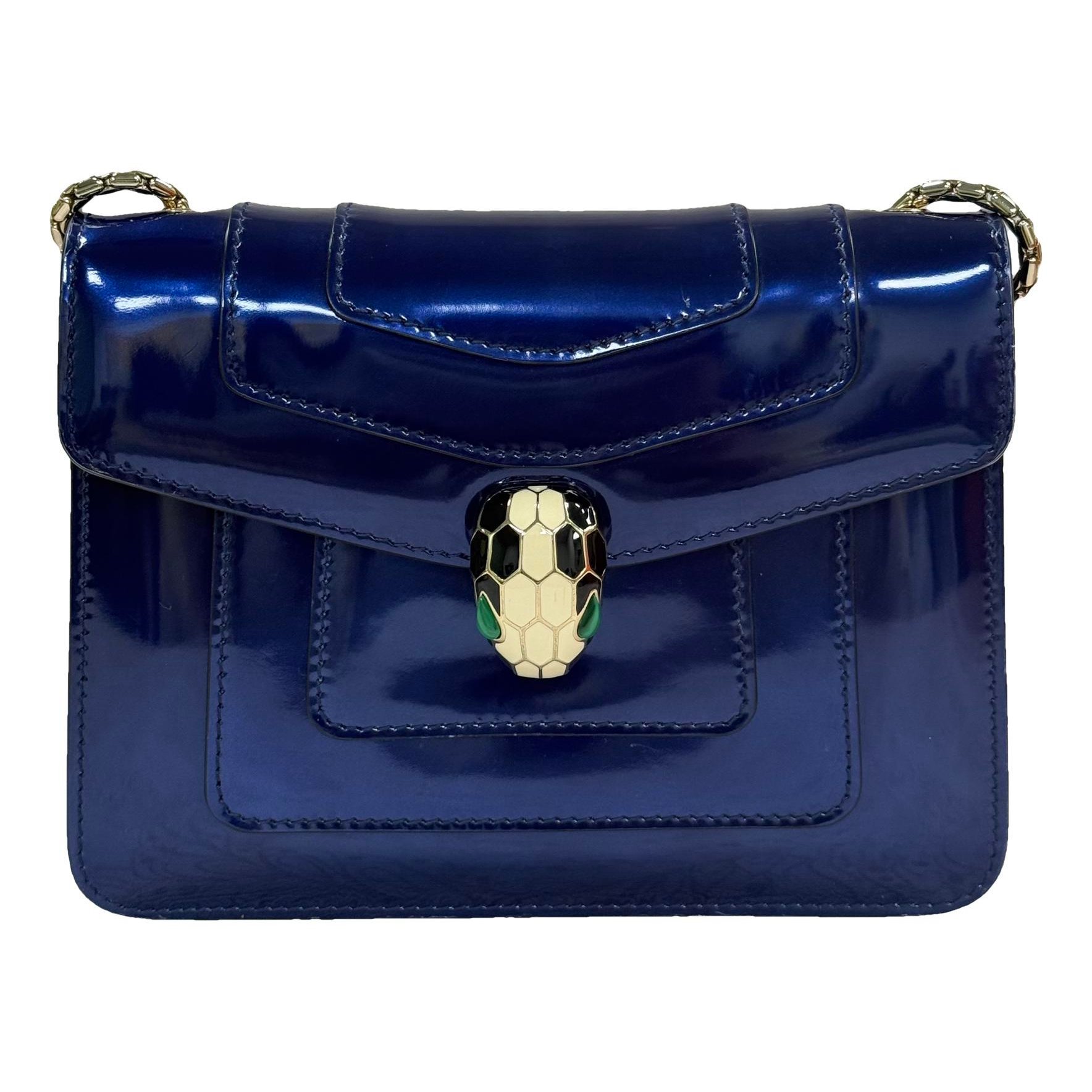 Serpenti patent leather handbag
