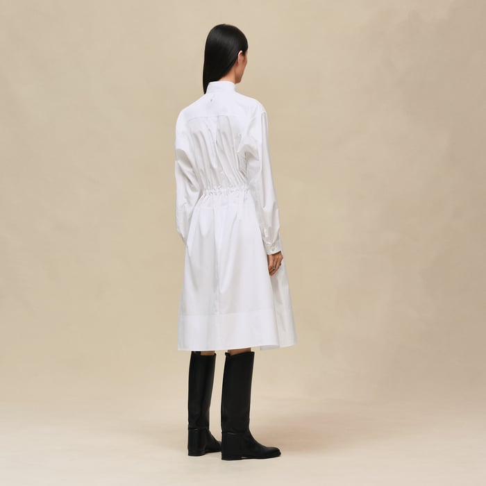 Blanc Drawstring Dress