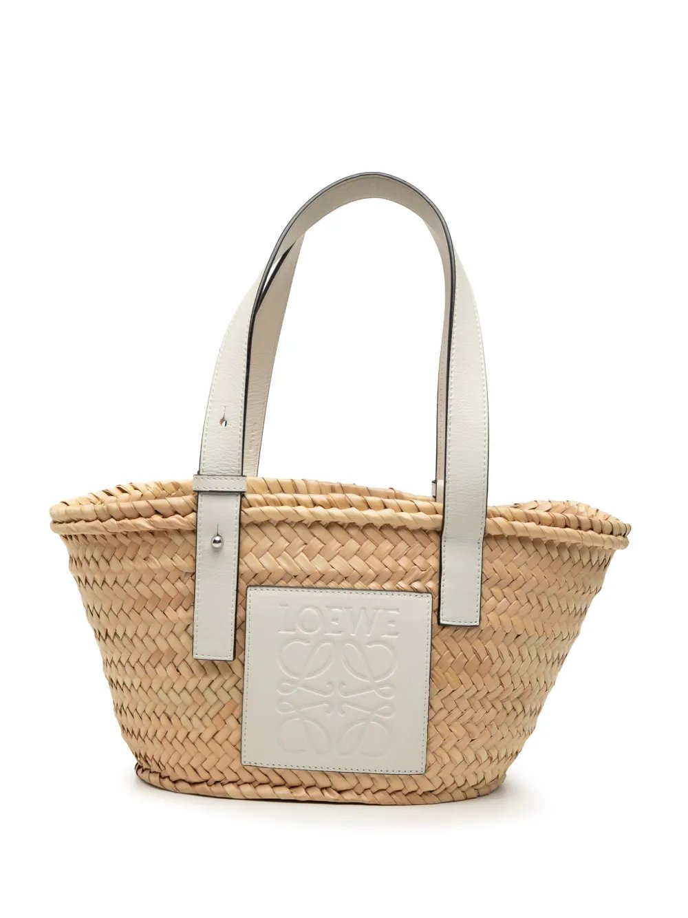2000-2026 Small Raffia Anagram Basket tote bag