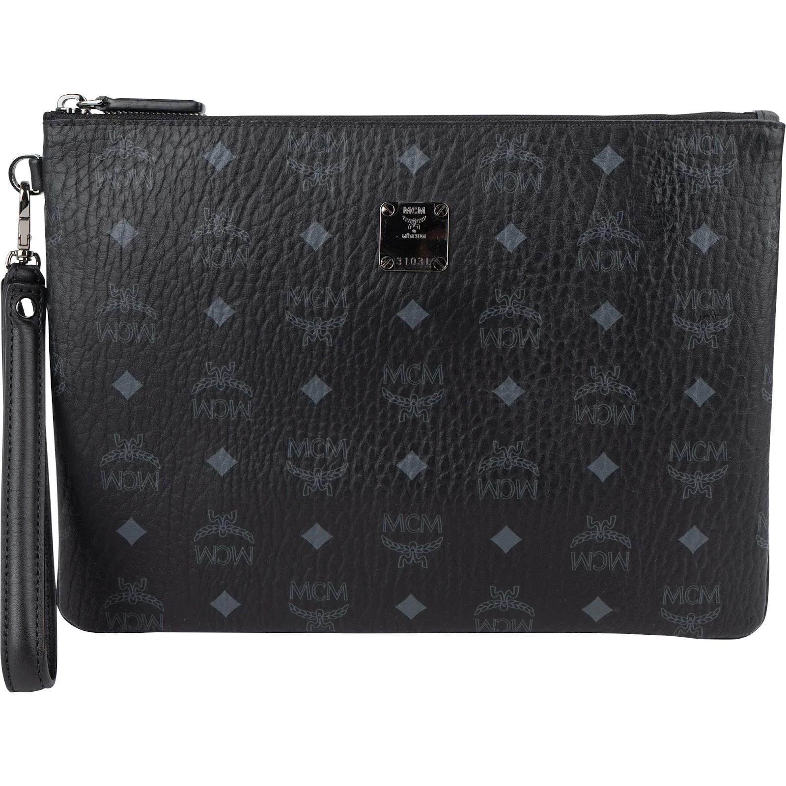 Leather clutch bag
