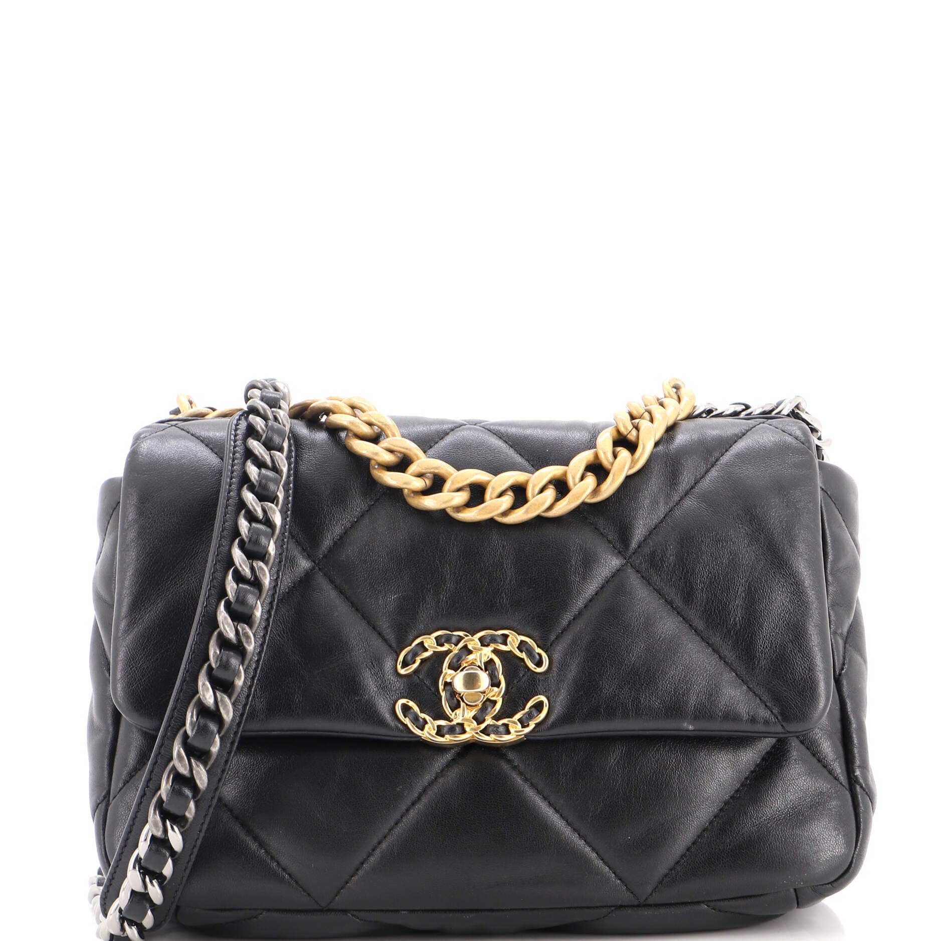 19 Flap Bag Quilted Leather Medium