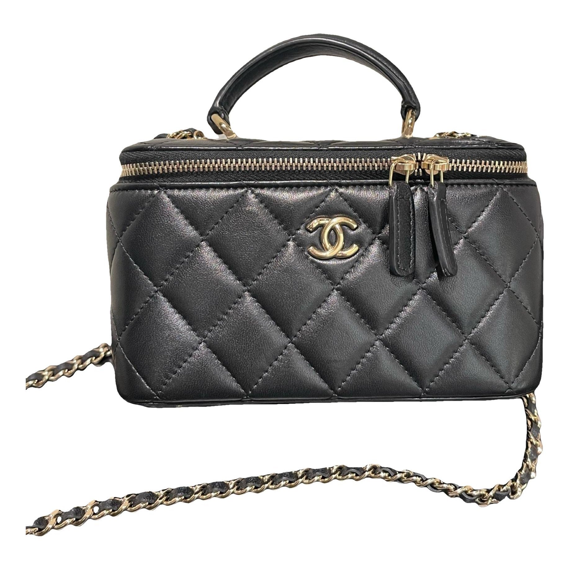 Vanity leather handbag