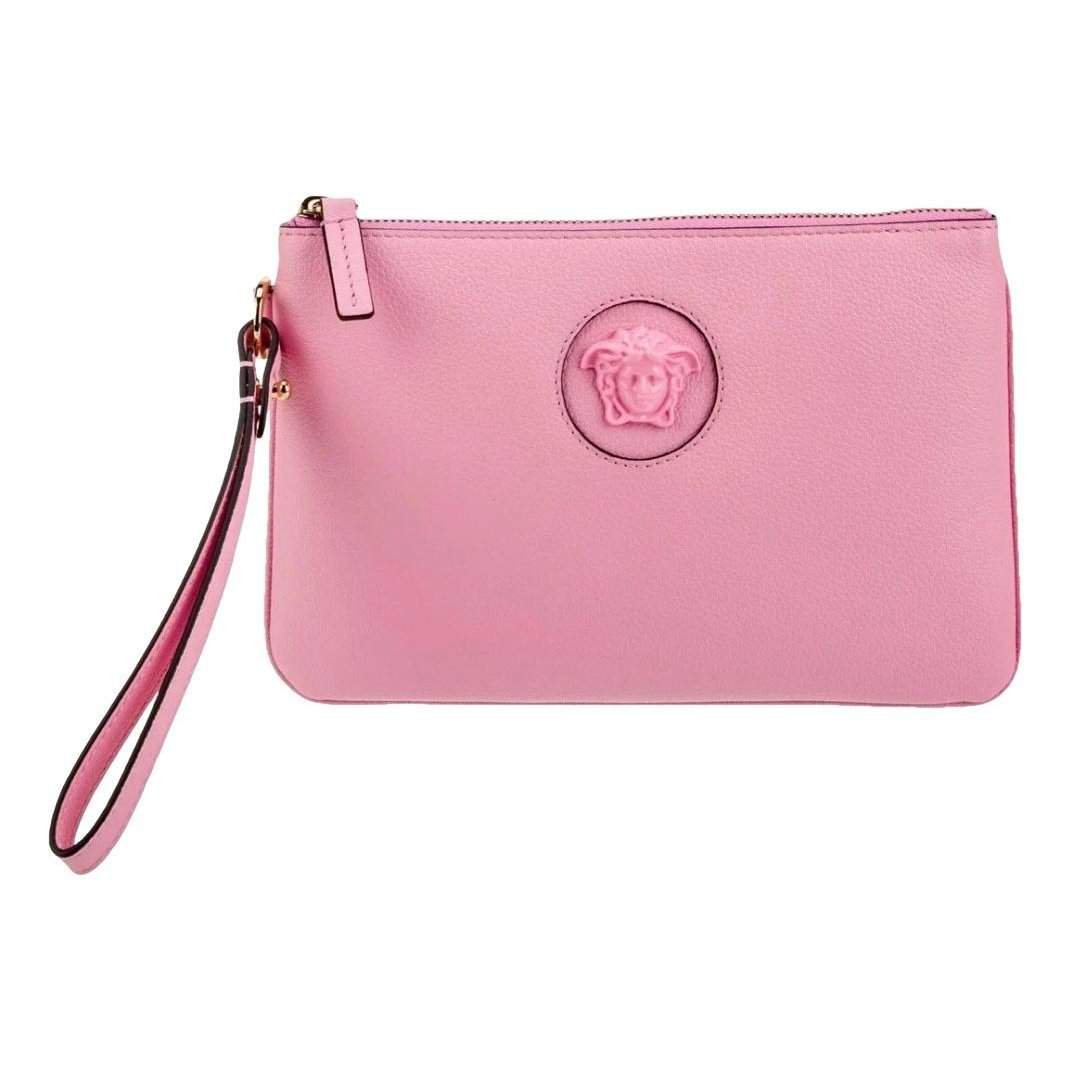 La Medusa leather clutch bag