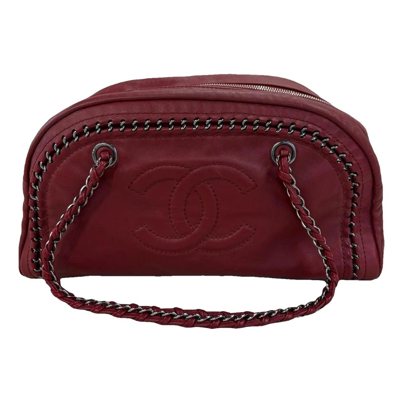 Leather bowling bag