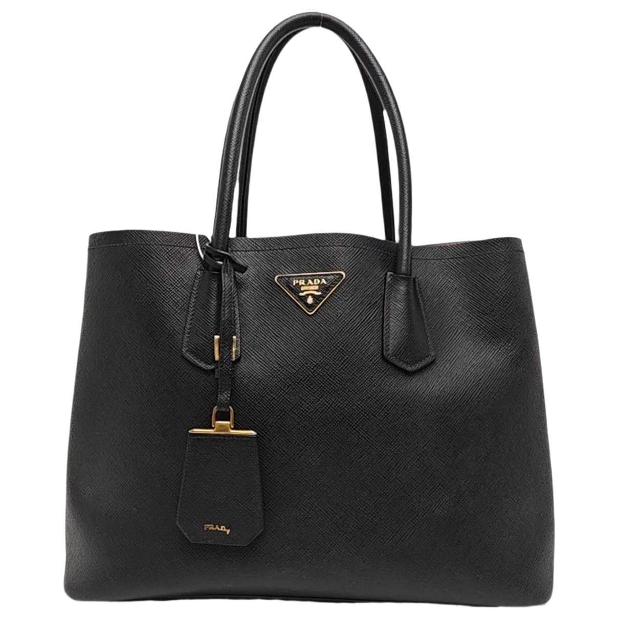 Double leather handbag