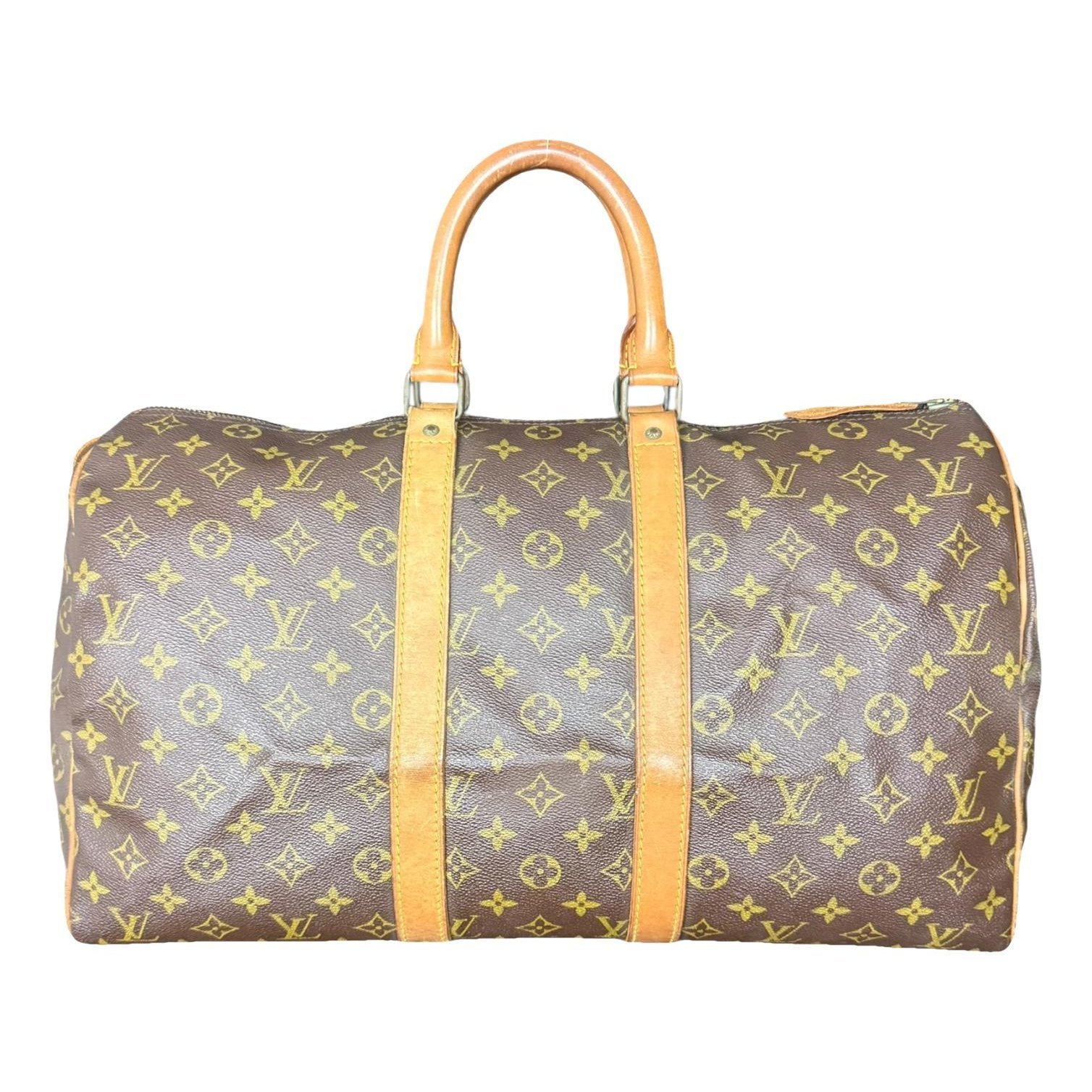 Keepall leather travel bag