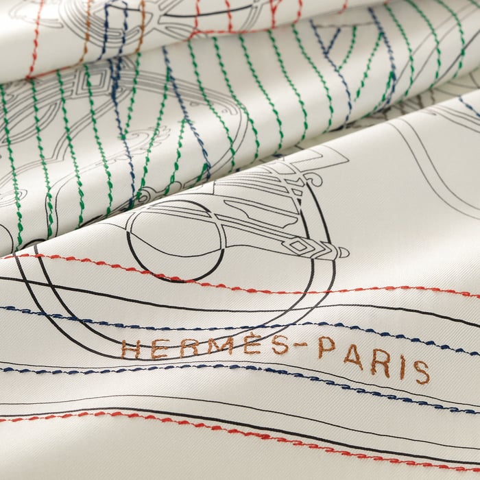 Ex-libris Les Sangles Embroidered Scarf 90