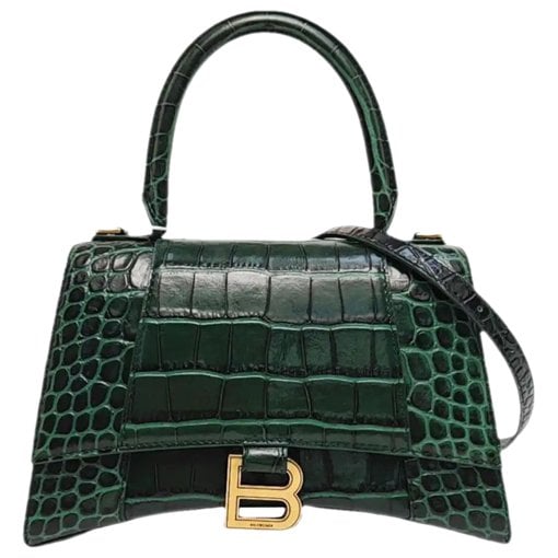 Hourglass leather handbag
