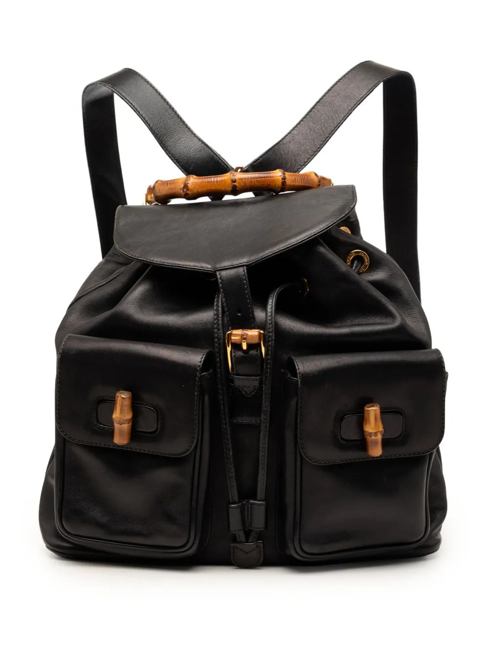 20th Century Calfskin Bamboo Drawstring backpack