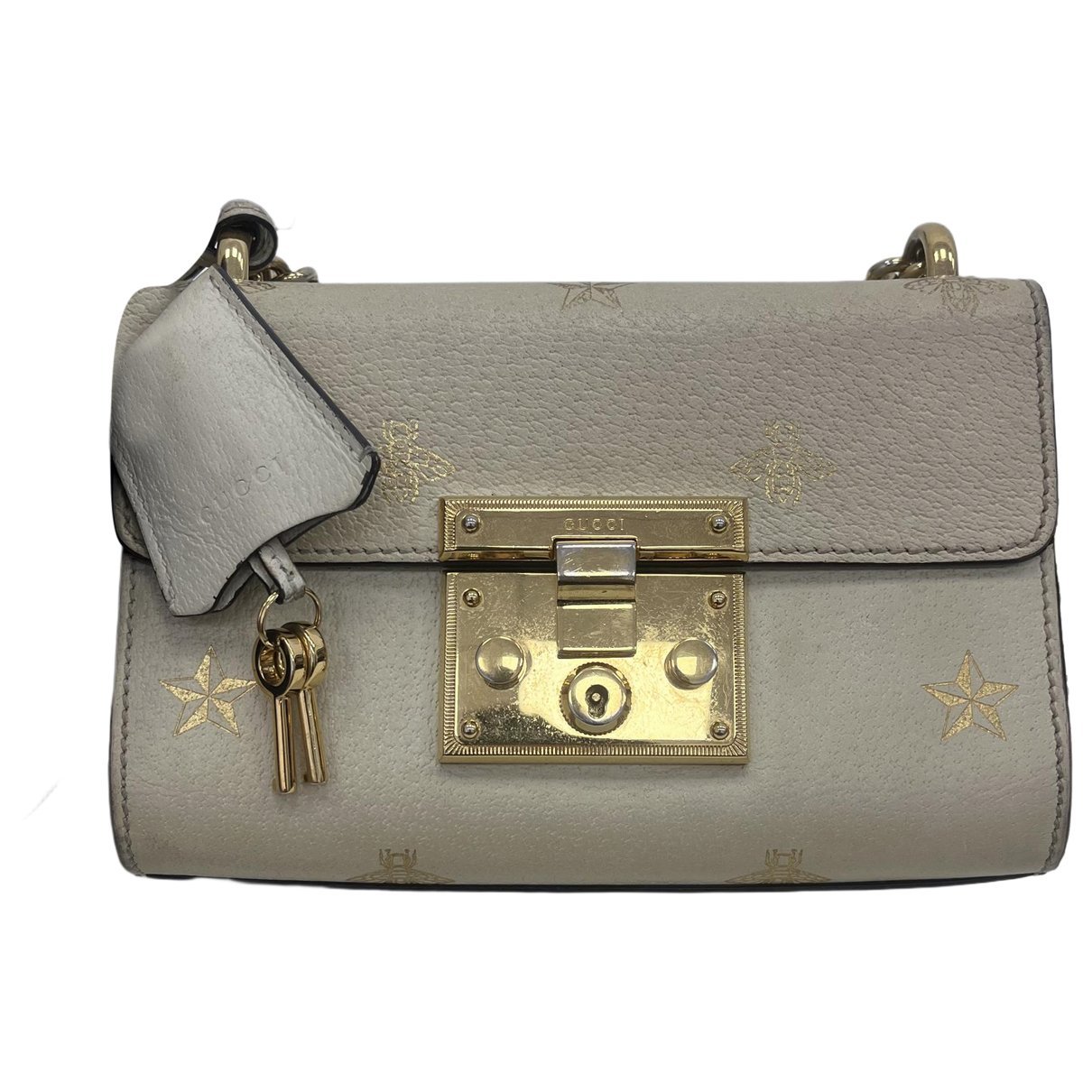 Padlock leather handbag