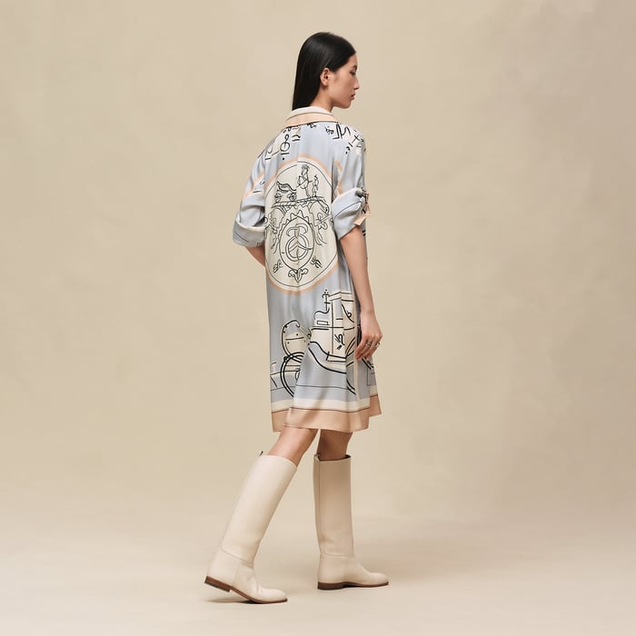 Gris Paruline "Ex-libris a Main Levee" Dress