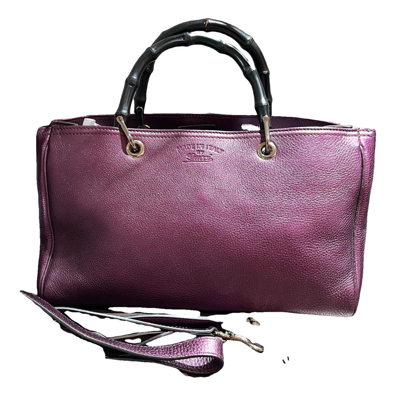 Bamboo Shopper leather handbag