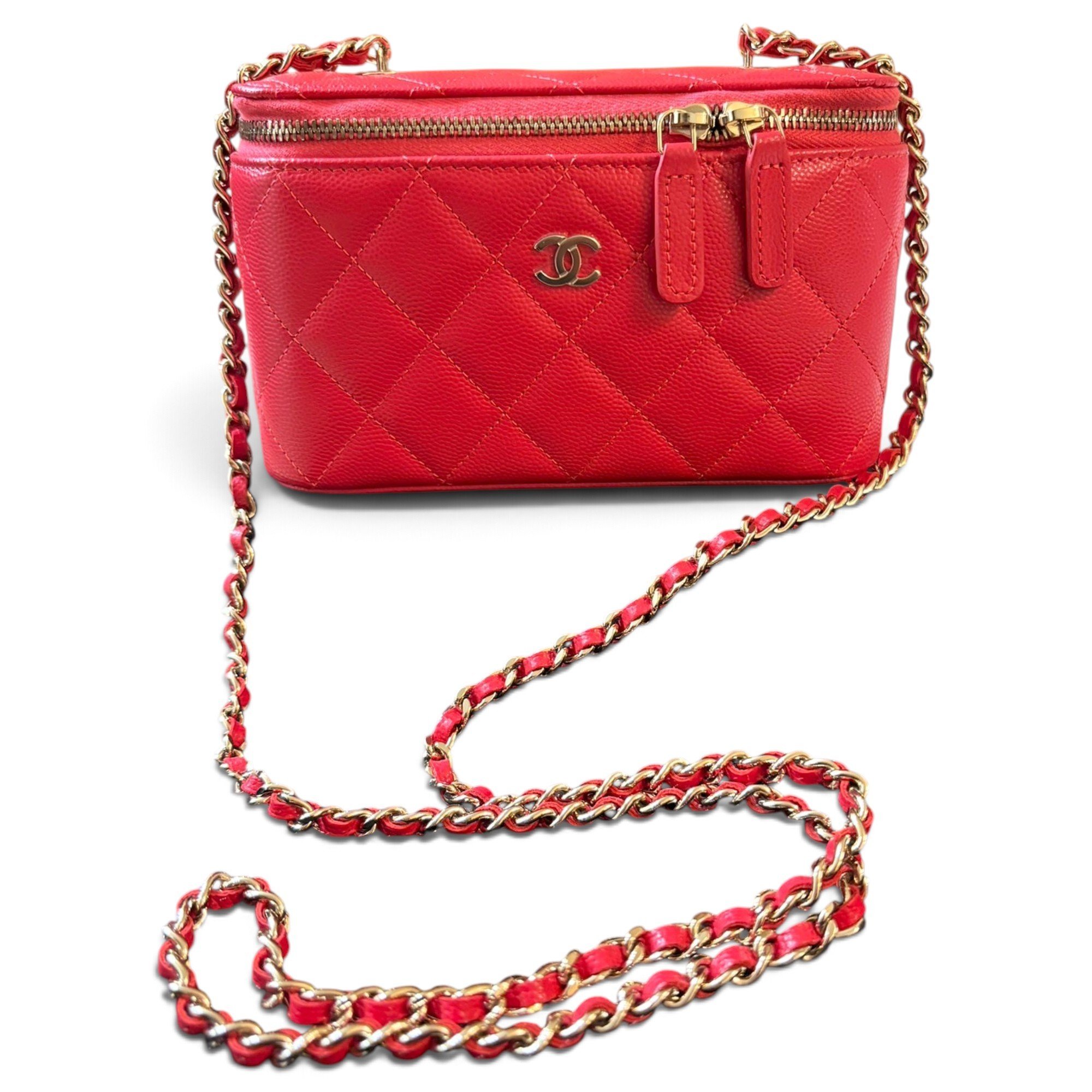 Vanity leather handbag