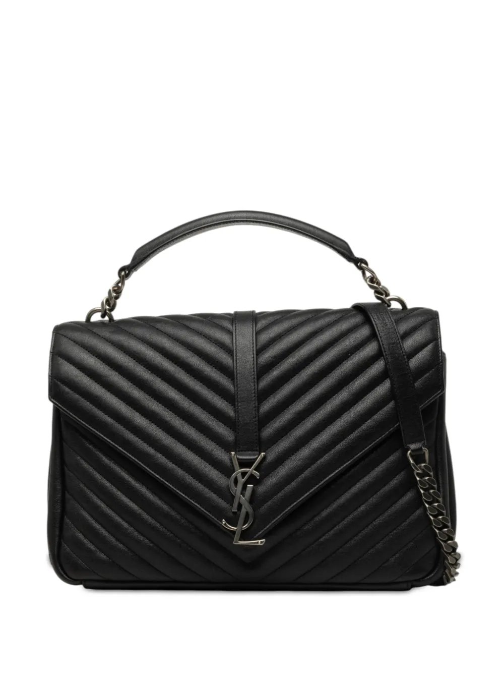 2015 Large Chevron Sheepskin Monogram College Bag satchel