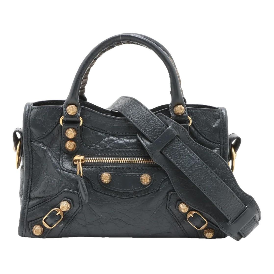 City leather handbag