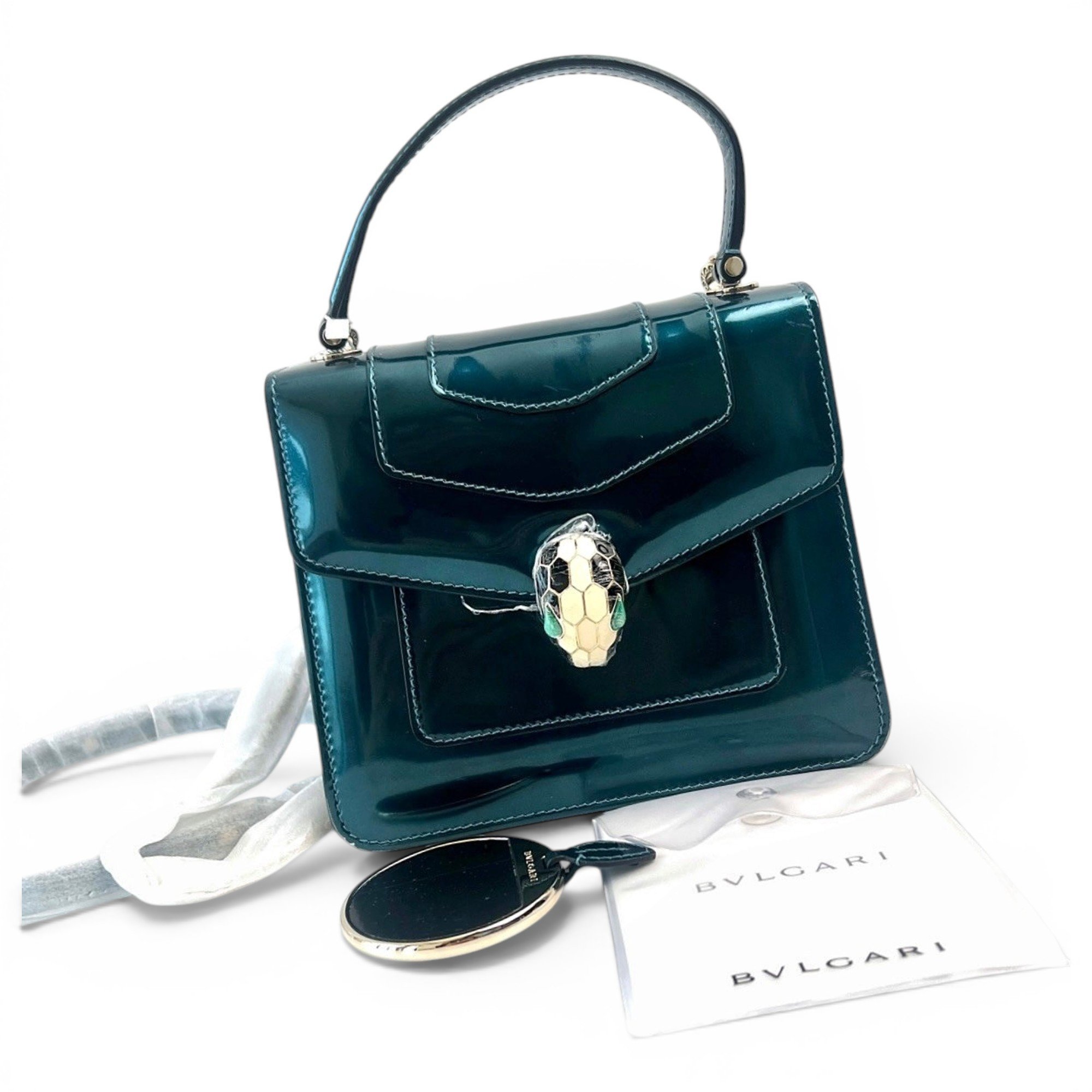 Serpenti patent leather handbag