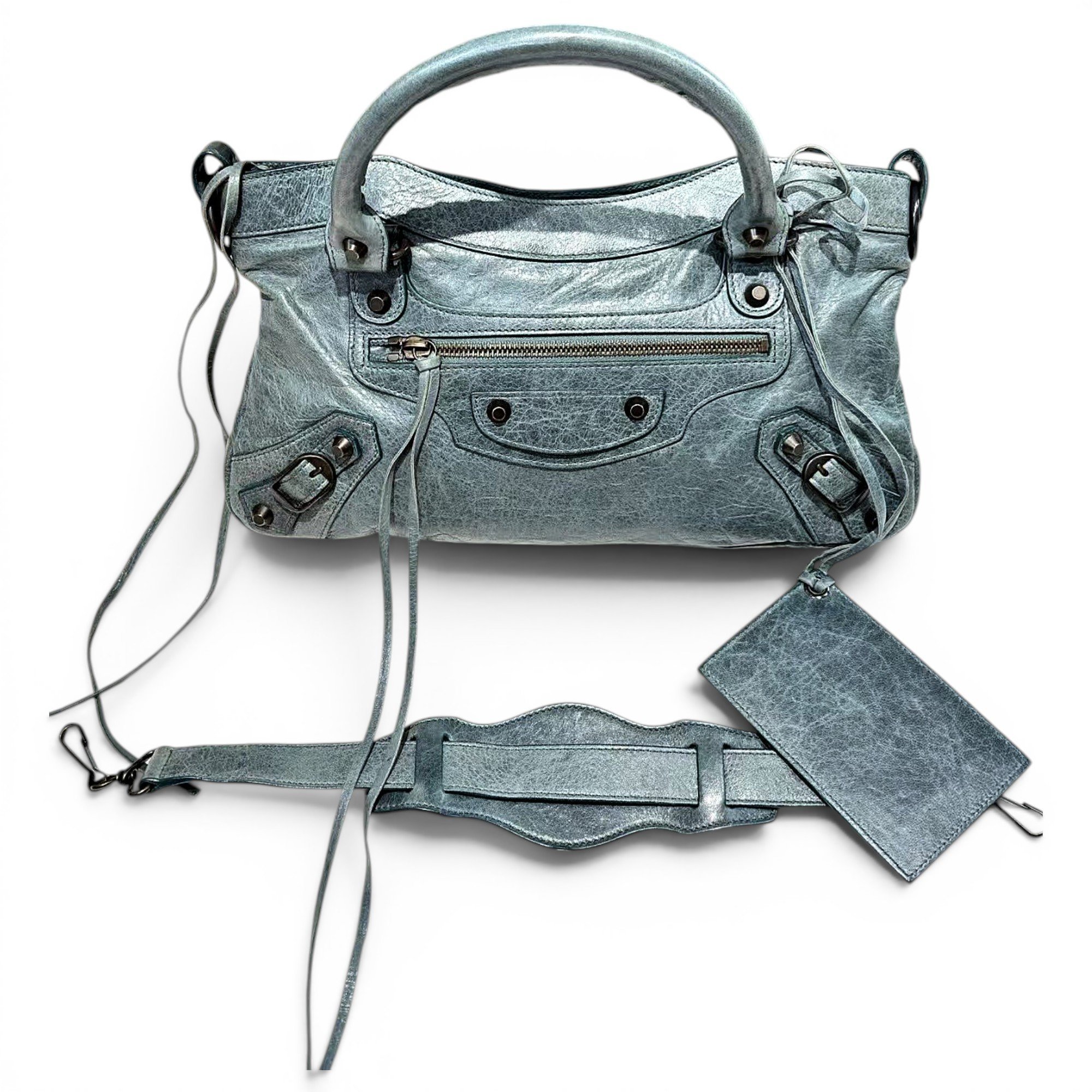 City leather handbag