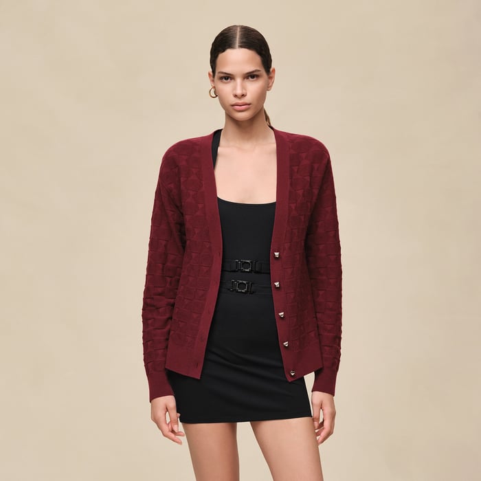 Rouge Carmin "Medor" Long-sleeve Cardigan