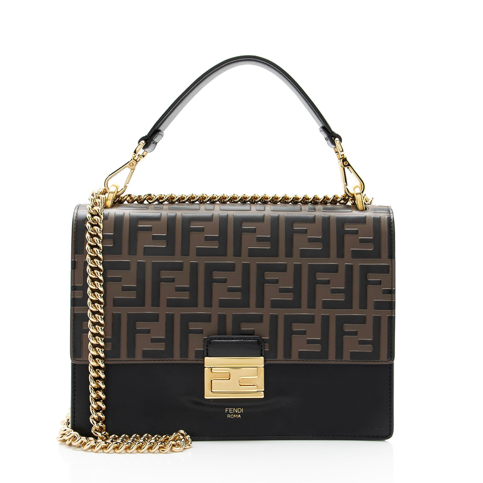 FF leather crossbody bag
