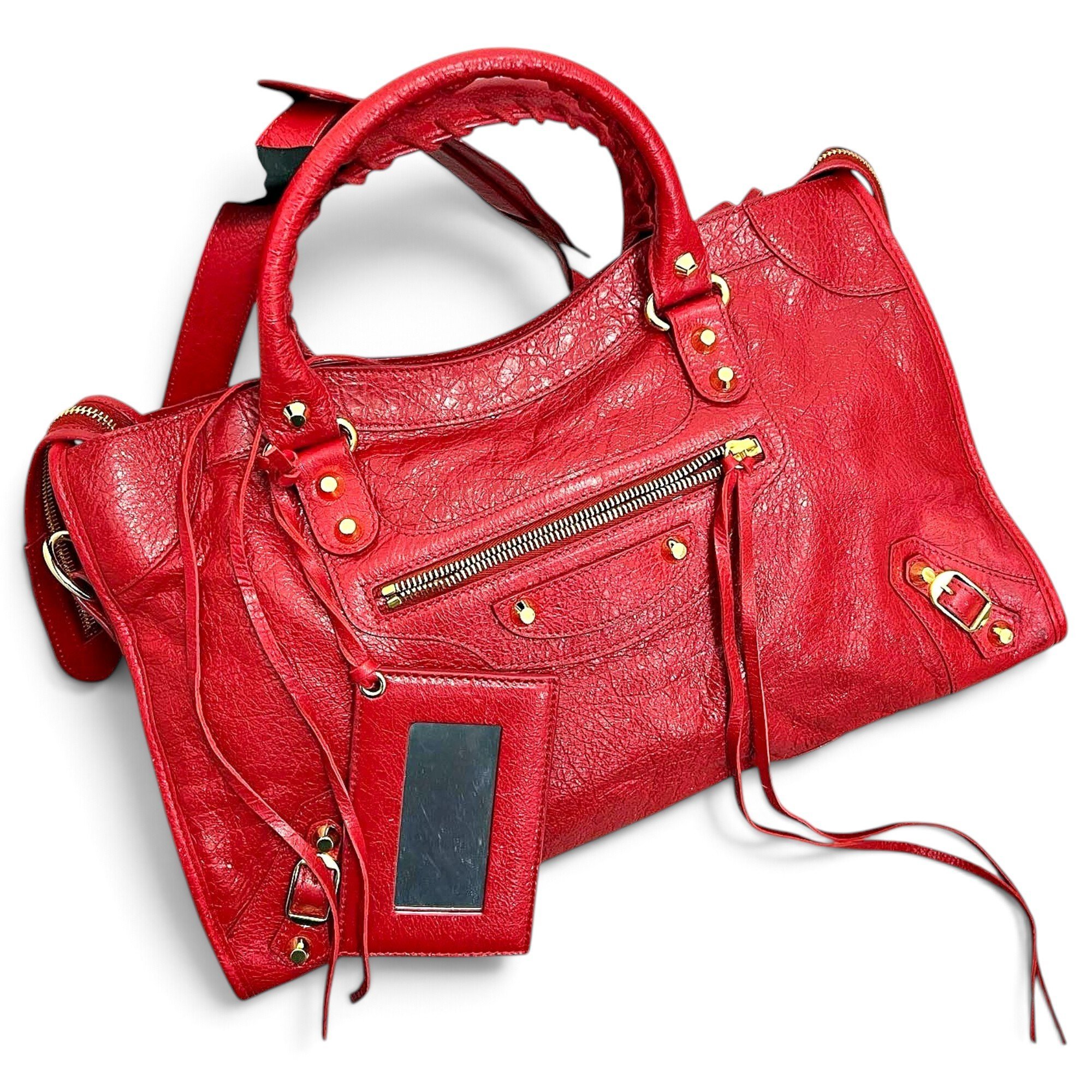 City leather handbag