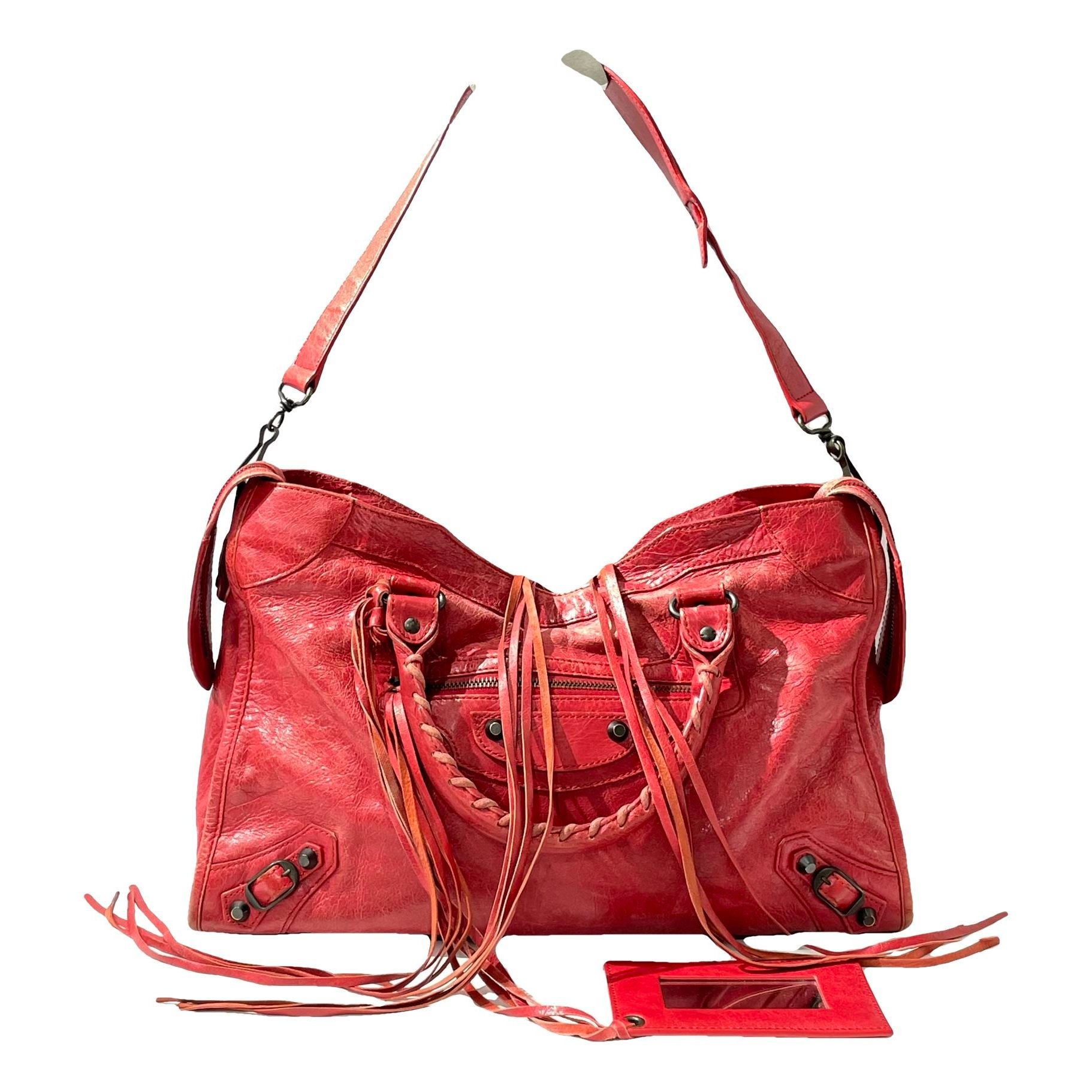 City leather handbag